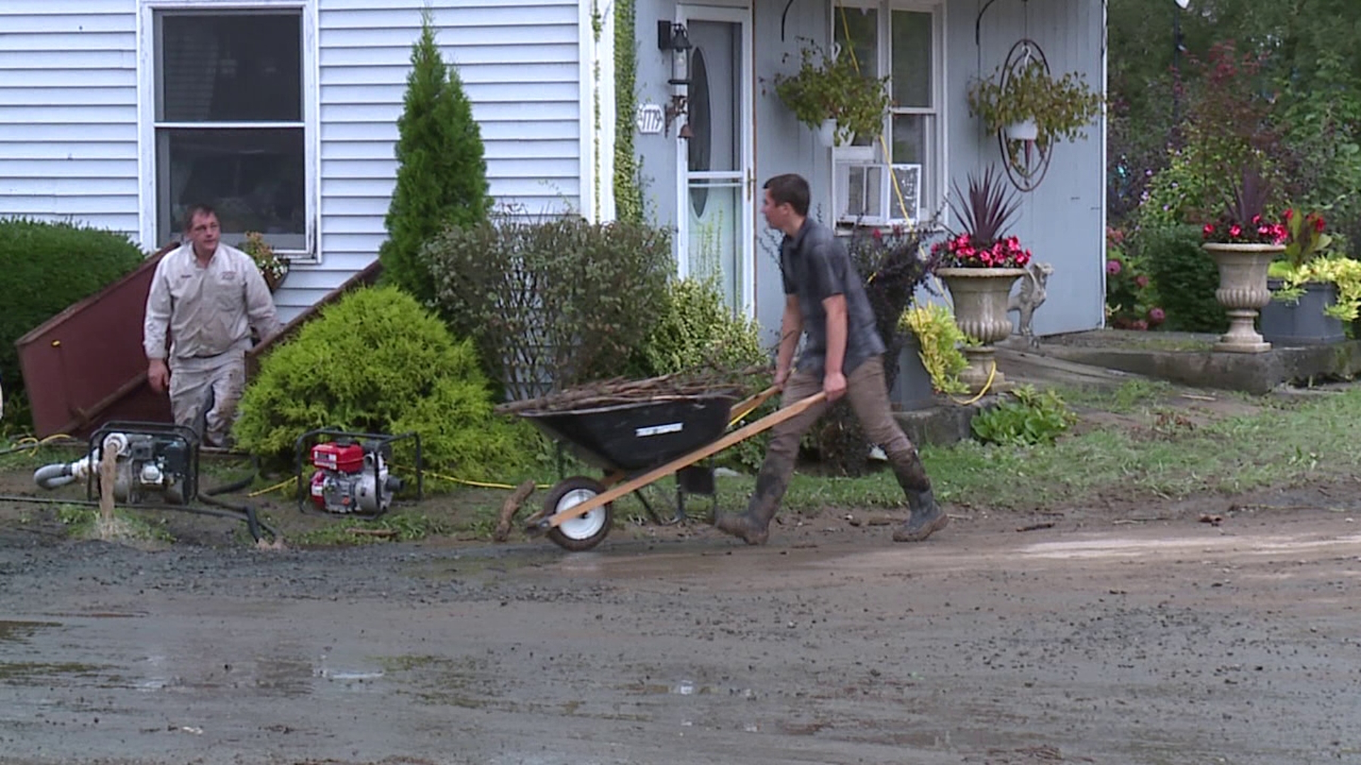 Homeowners are left with water and mud in their basements after flash flooding ripped through their neighborhood.