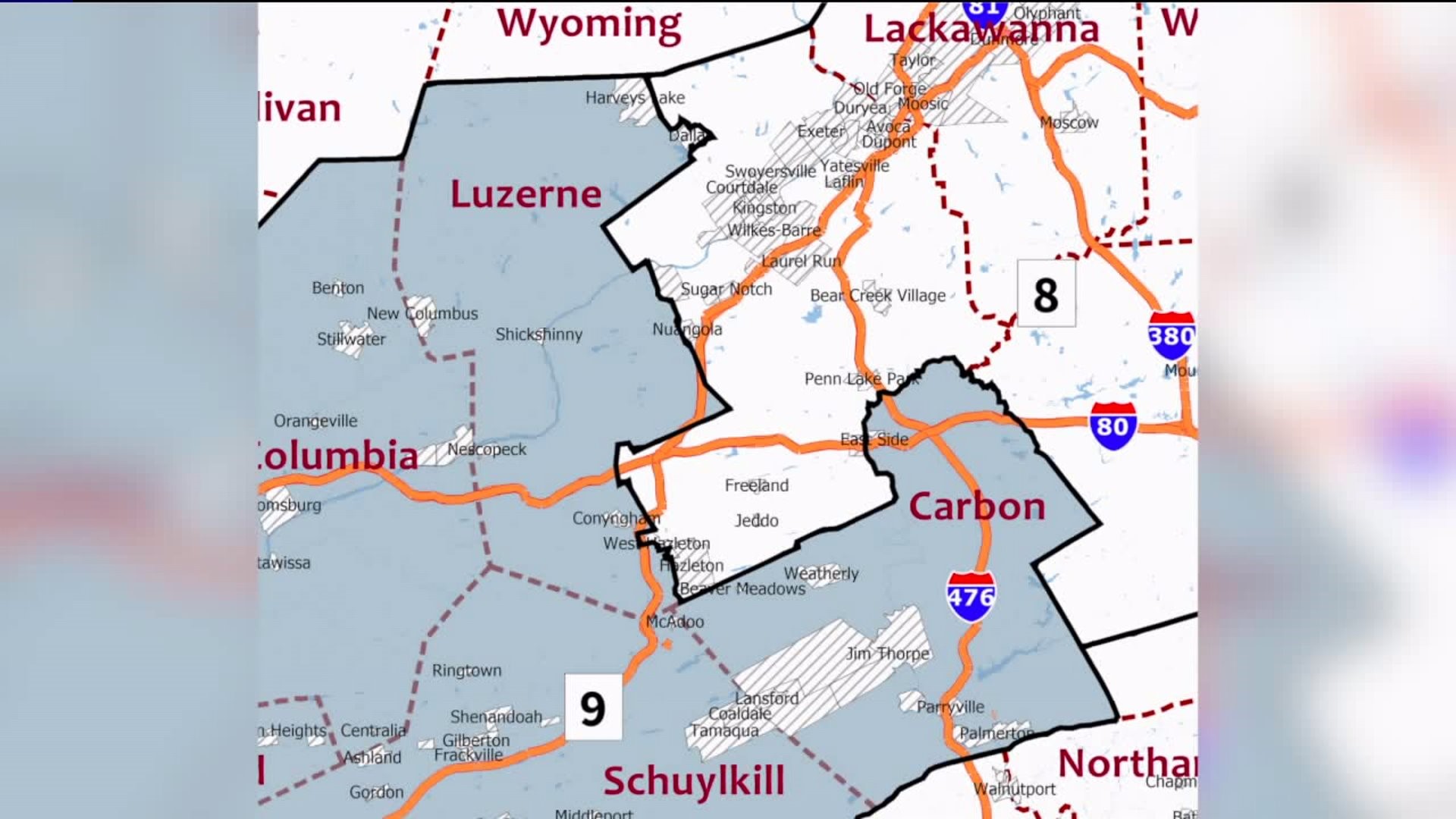 Confusion in Luzerne County over Proposed Congressional Districts