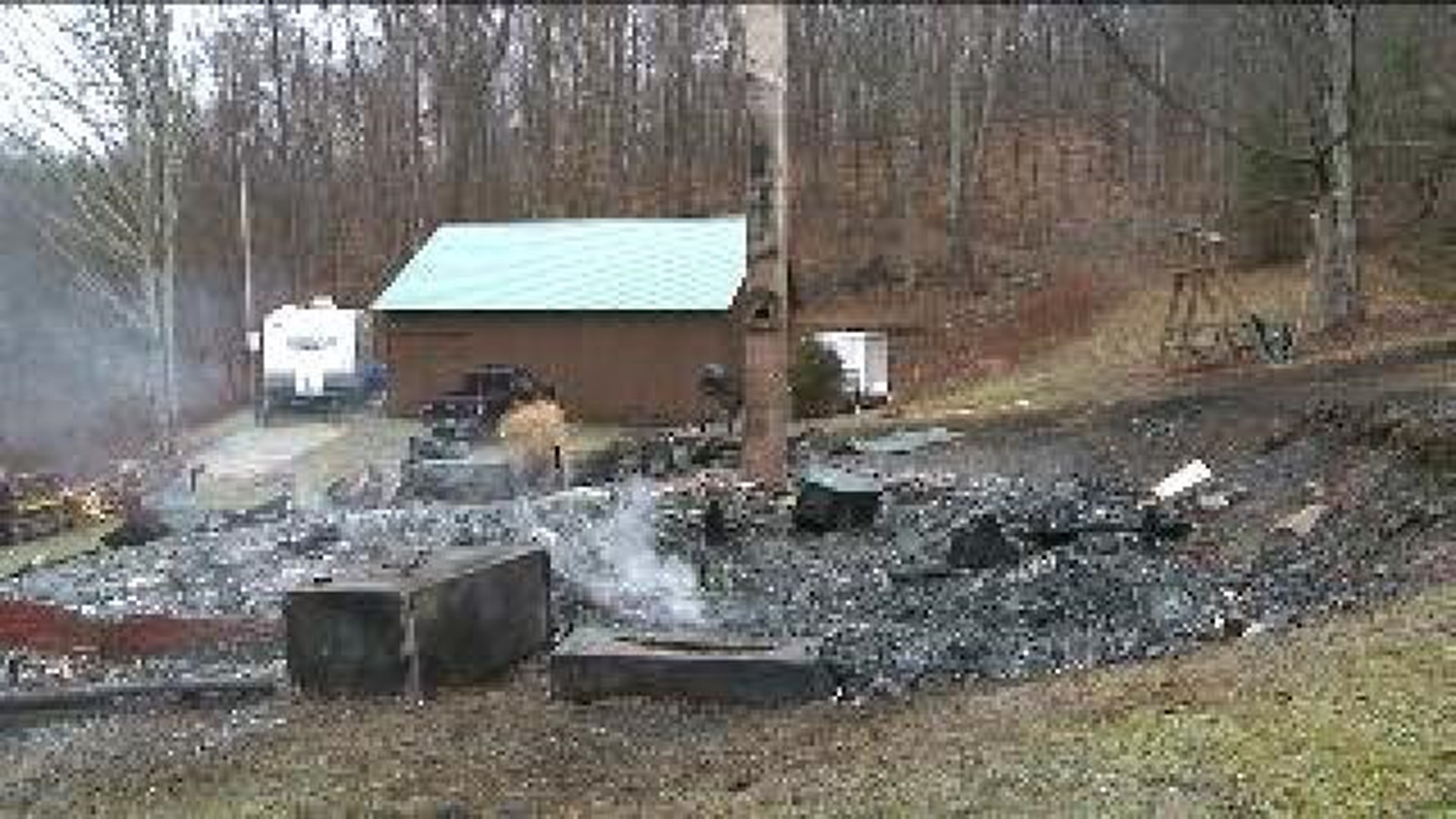 Only a Chimney Standing After Susquehanna County Fire