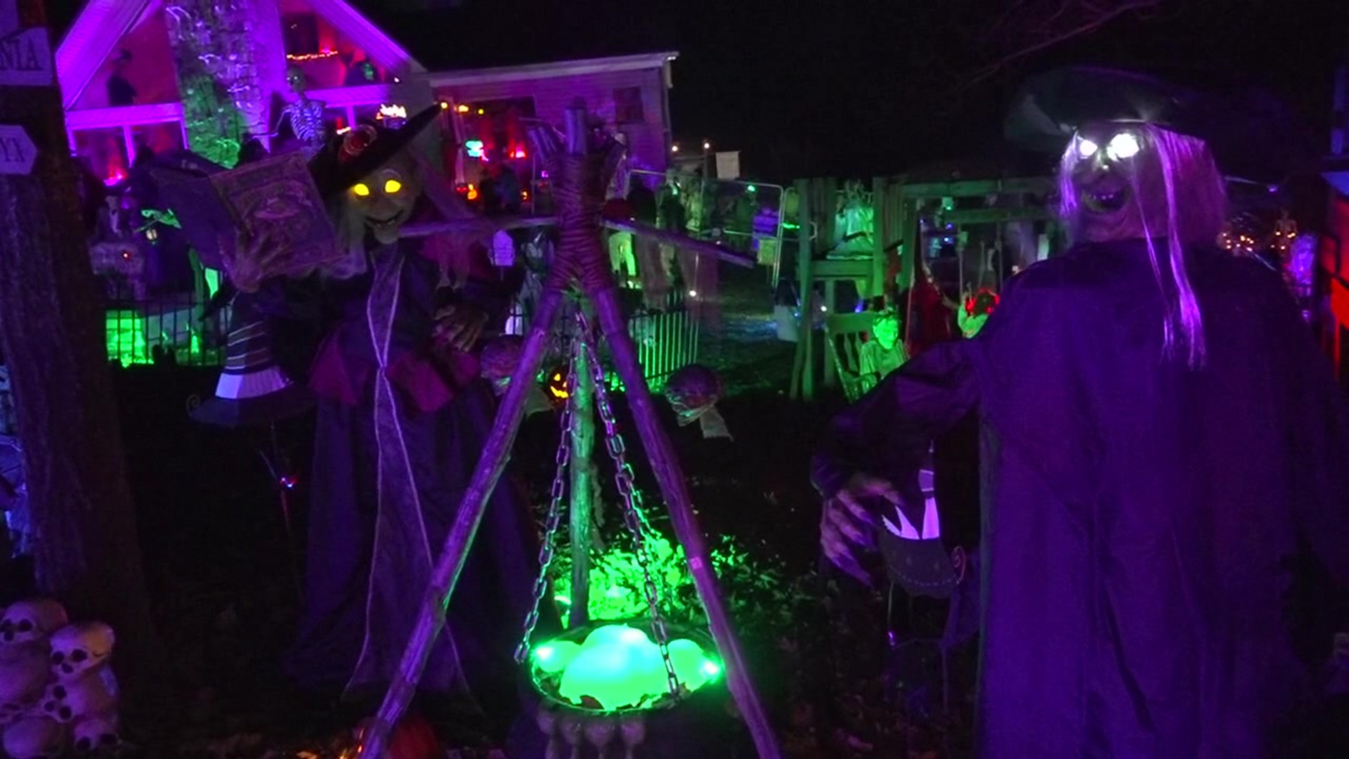 A Halloween display in Luzerne County is aimed at raising money for those battling cancer