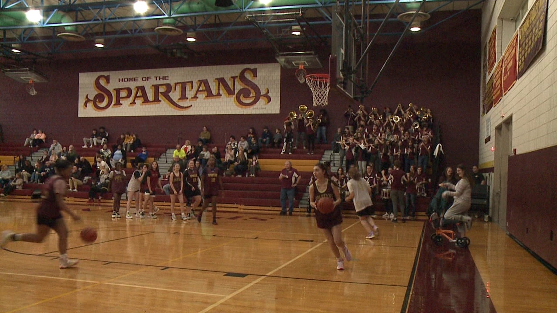 The event combined the Special Olympics Unified Sports Club's boys and girls basketball teams for a round of games Tuesday night.