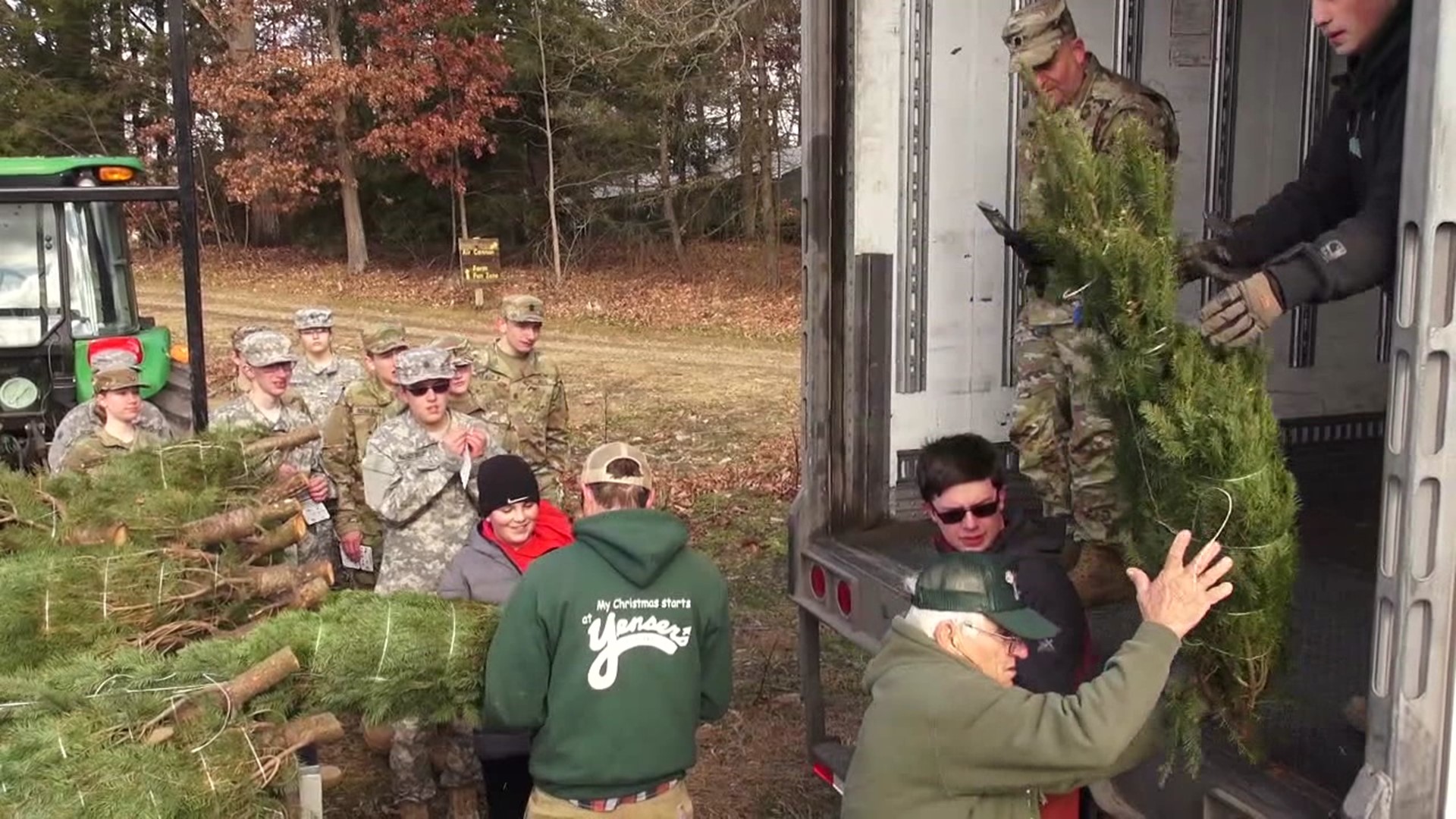 It can be a tough time of year for troops who can't come home for the holidays. That's where a tree farm in Carbon County comes in.