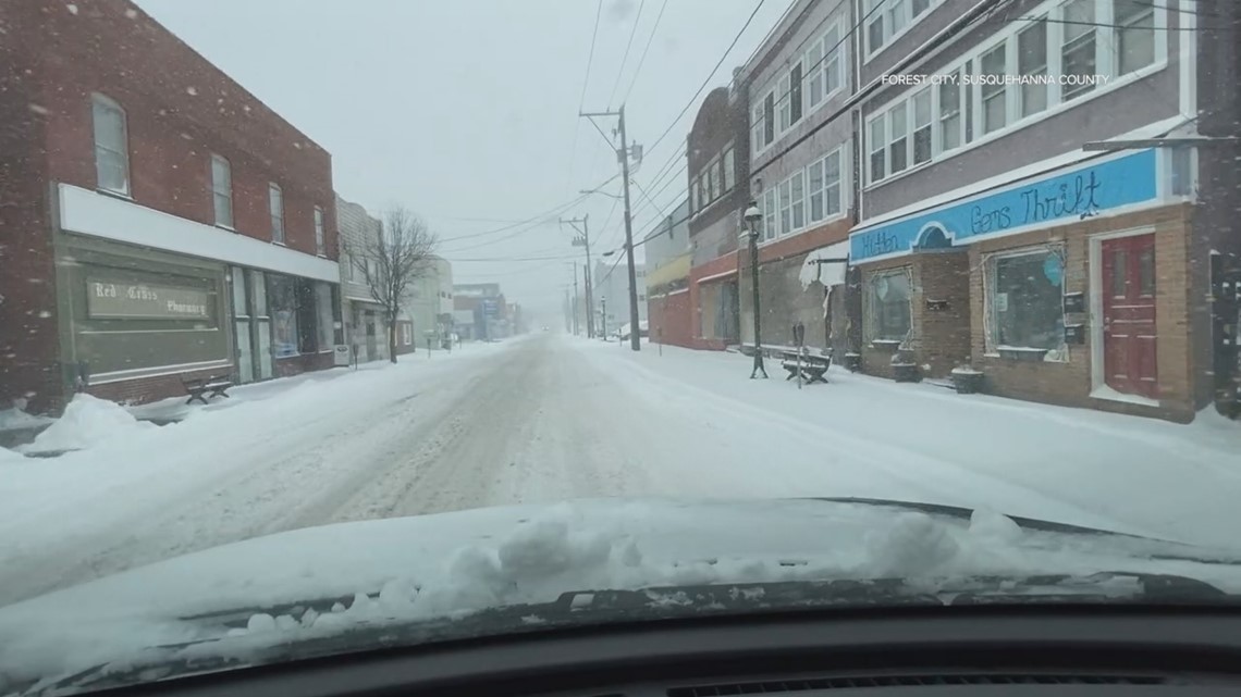 WATCH Snowy conditions in Susquehanna County