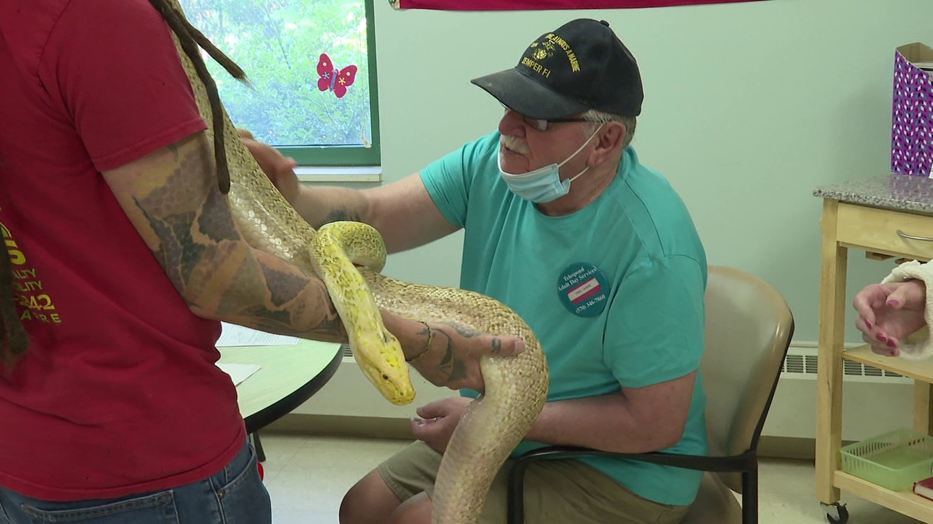 A senior center in Scranton had a visit from some reptilian therapy animals on Tuesday.