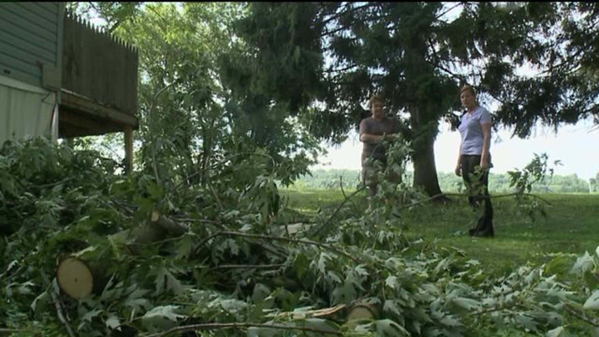 Storm Damage and a Close Call in Columbia County