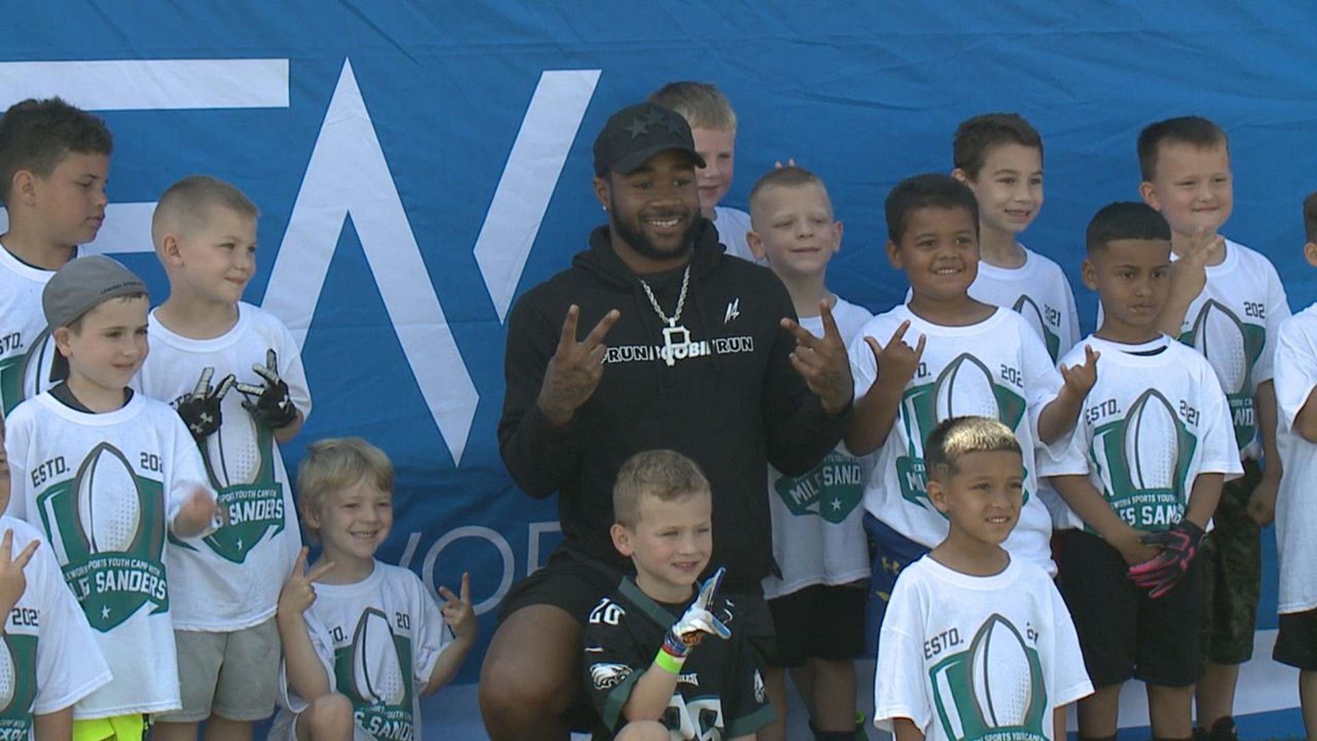 Eagles Running Back and Penn State Alum Miles Sanders Held a Youth Football Camp Sunday in Luzerne County