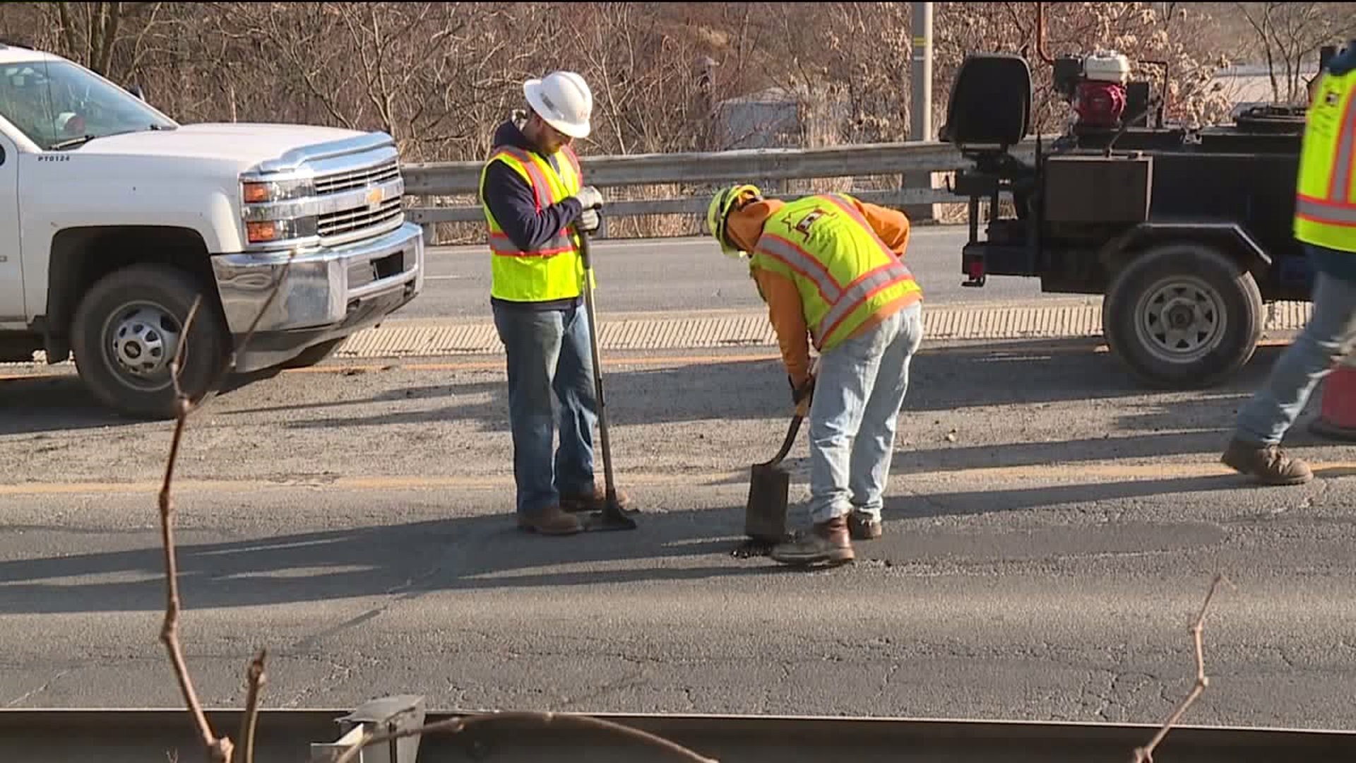 PennDOT Patching Potholes on Scranton Expressway