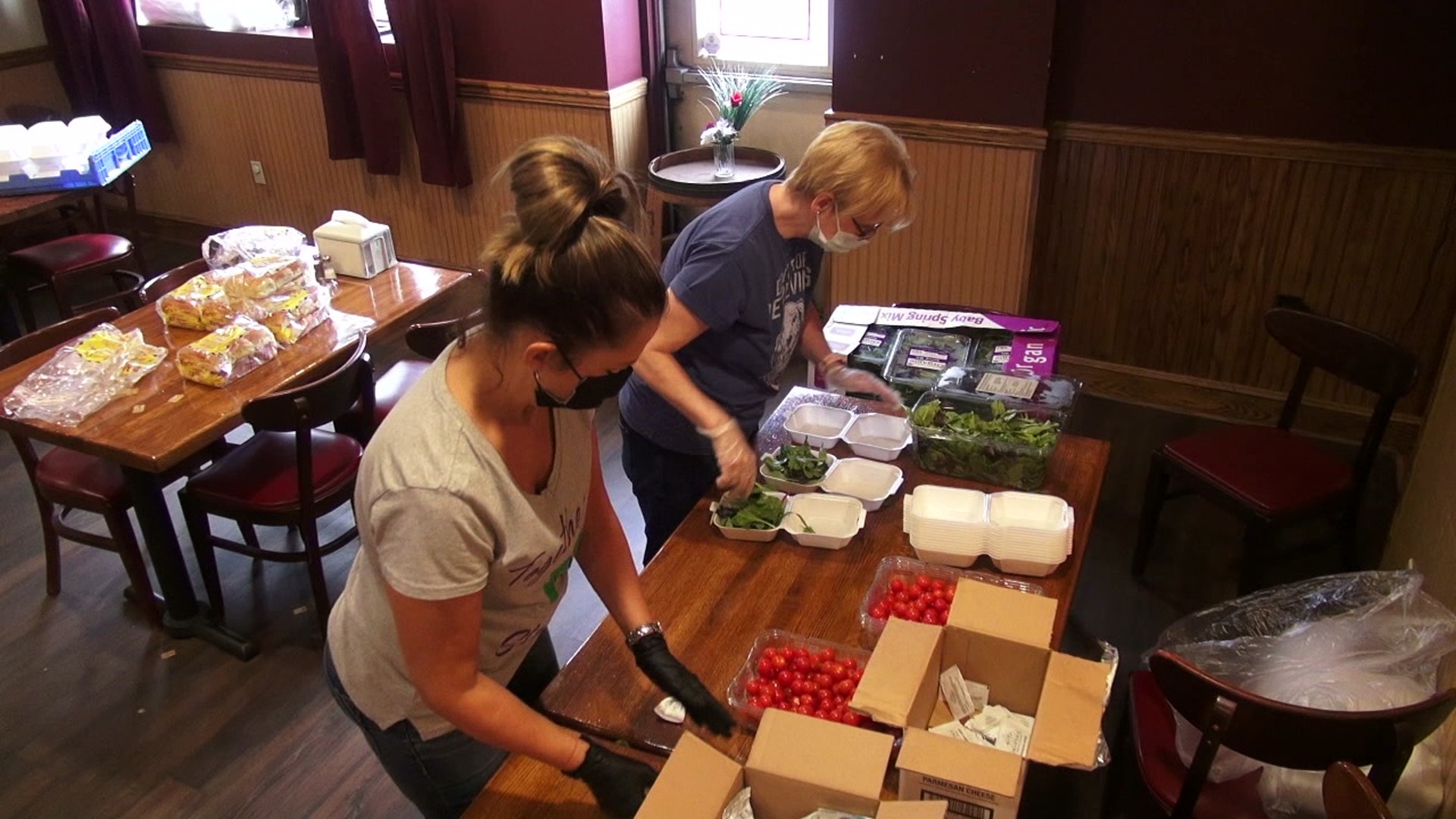 Hundreds of pasta dinners were packaged and delivered to area seniors in Lackawanna County at no cost to them.