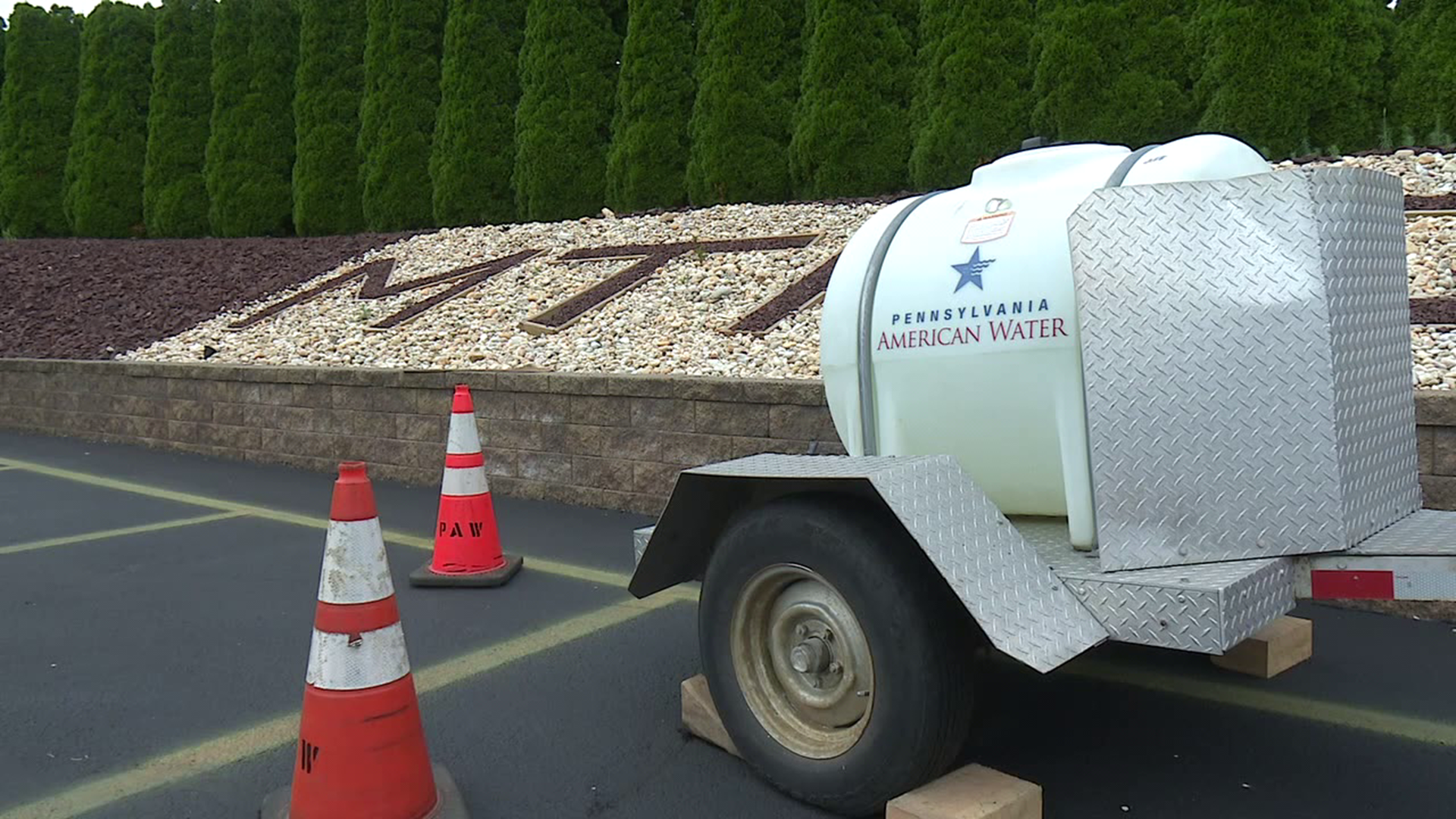 Water tankers have been set up in three locations across the area for residents to be able to get clean water.