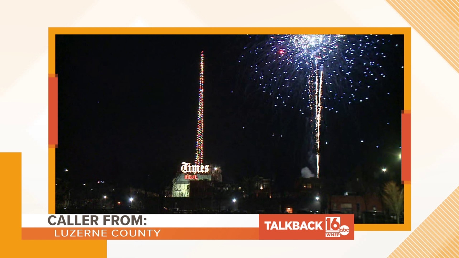 Callers are commenting on the Scranton Times Tower Lighting and welcoming a new member to the Newswatch 16 Stormtracker 16 team.