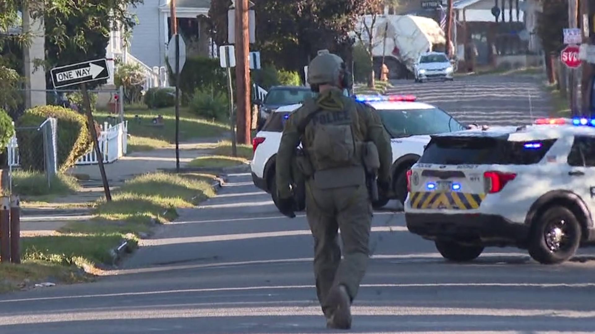 Crews are working to put out a Blaze started at a home in Scranton following an early morning standoff where Scranton Police say several shots were fired.