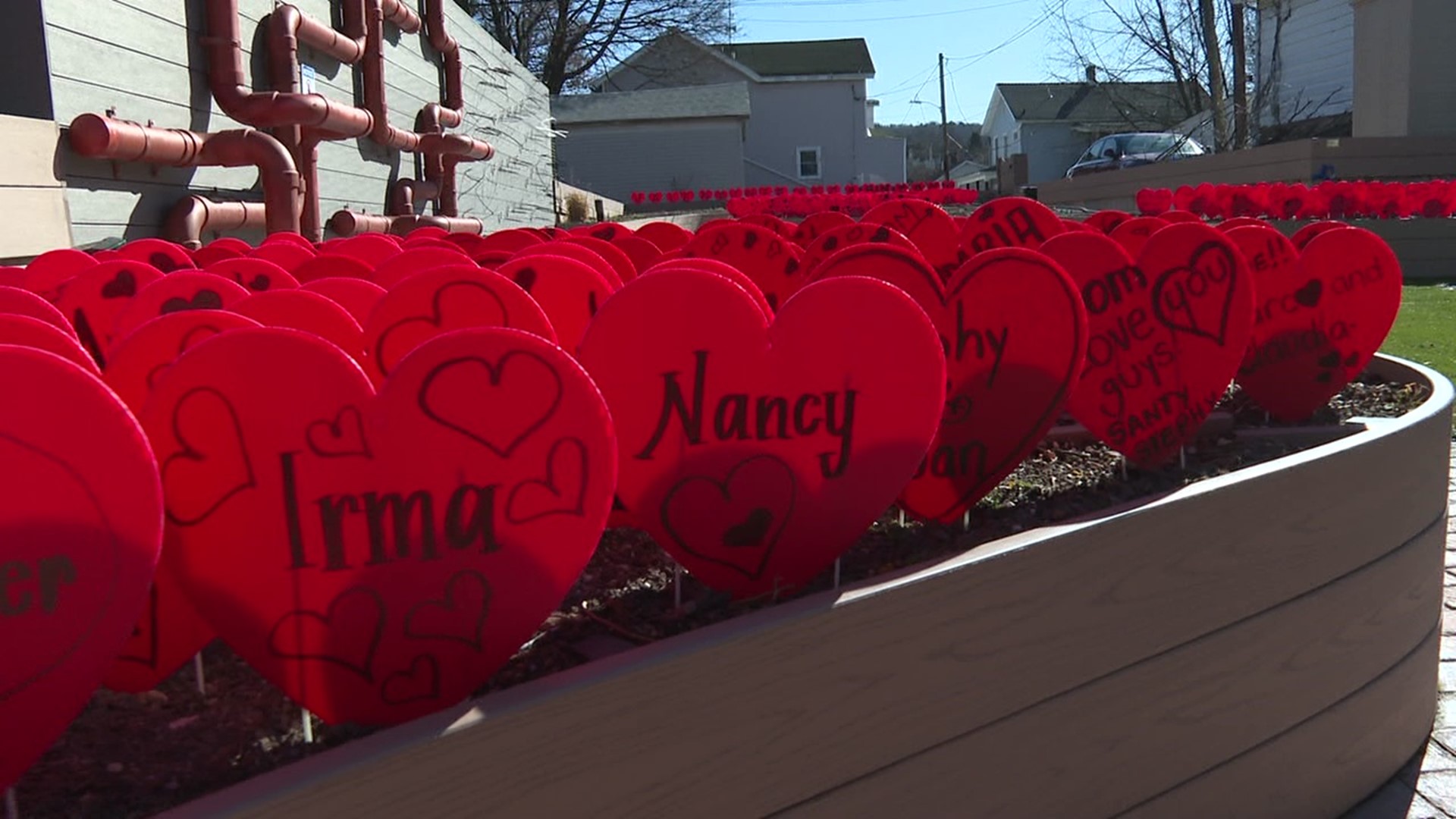 A Scranton man started a project last year to spread the love and is continuing that effort by sharing messages on hearts in a community garden.