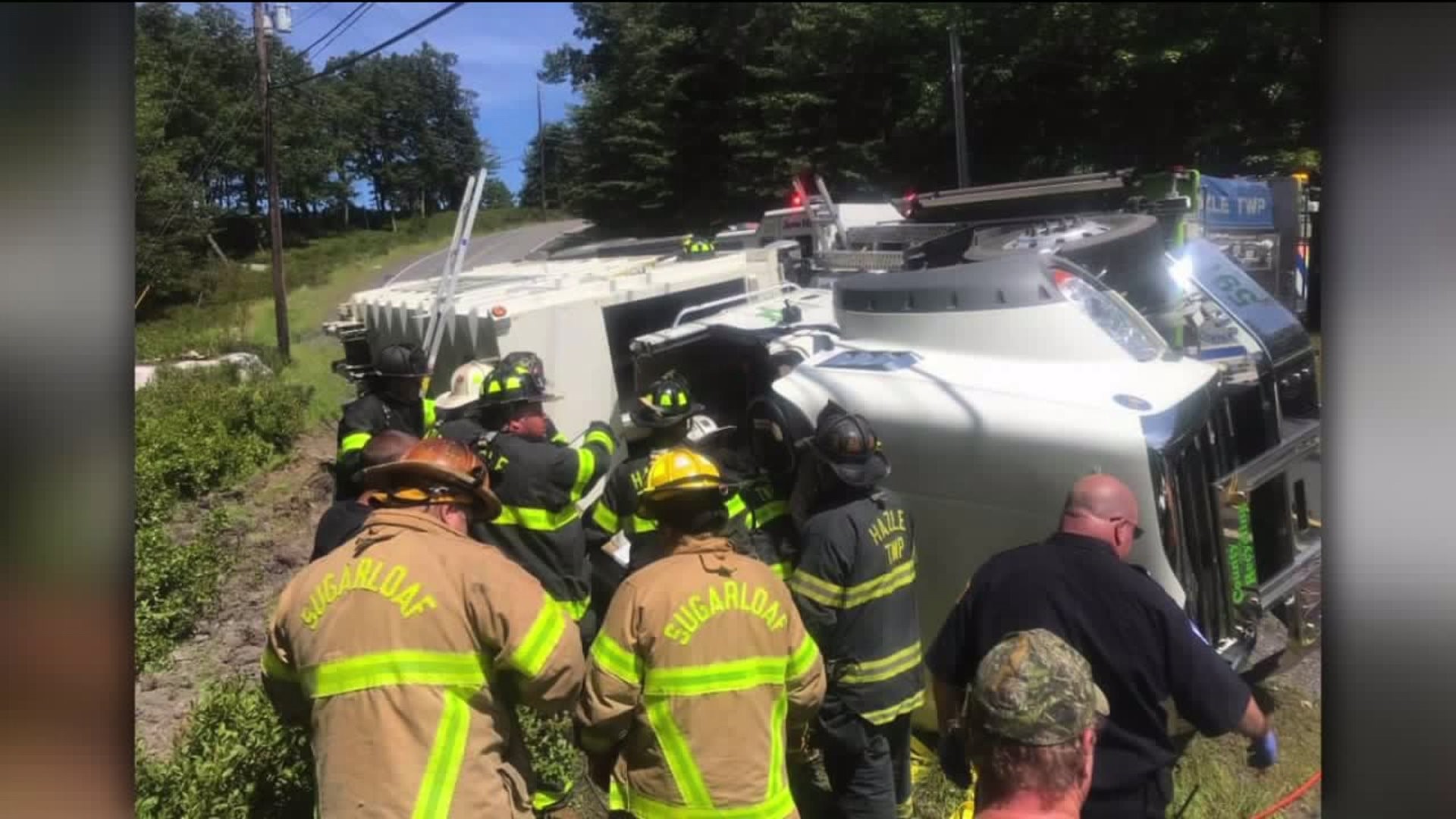 Garbage Truck Rollover Sends One to the Hospital