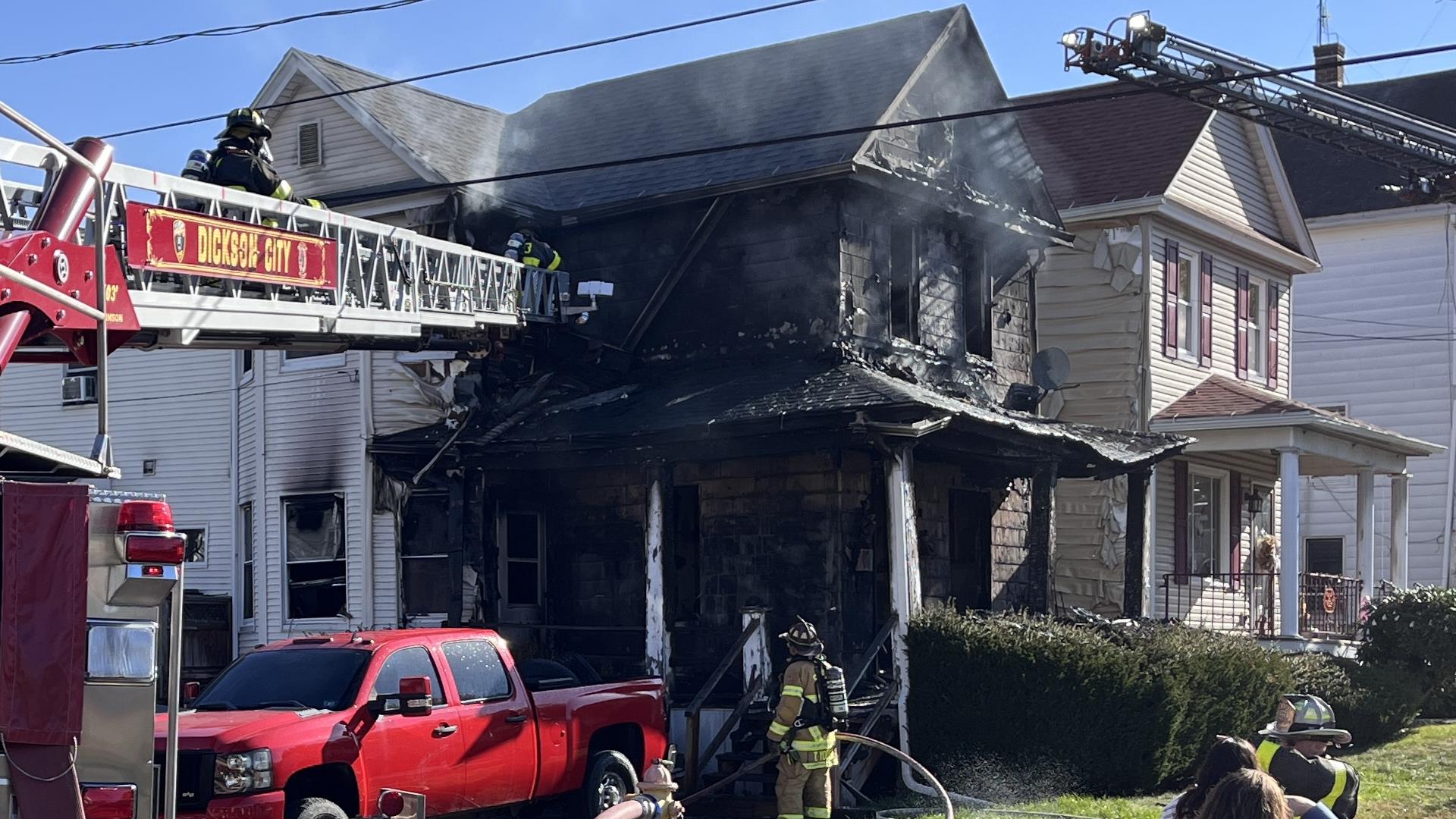 The fire started on Tuesday just after 10 a.m. on Oleckna Street.