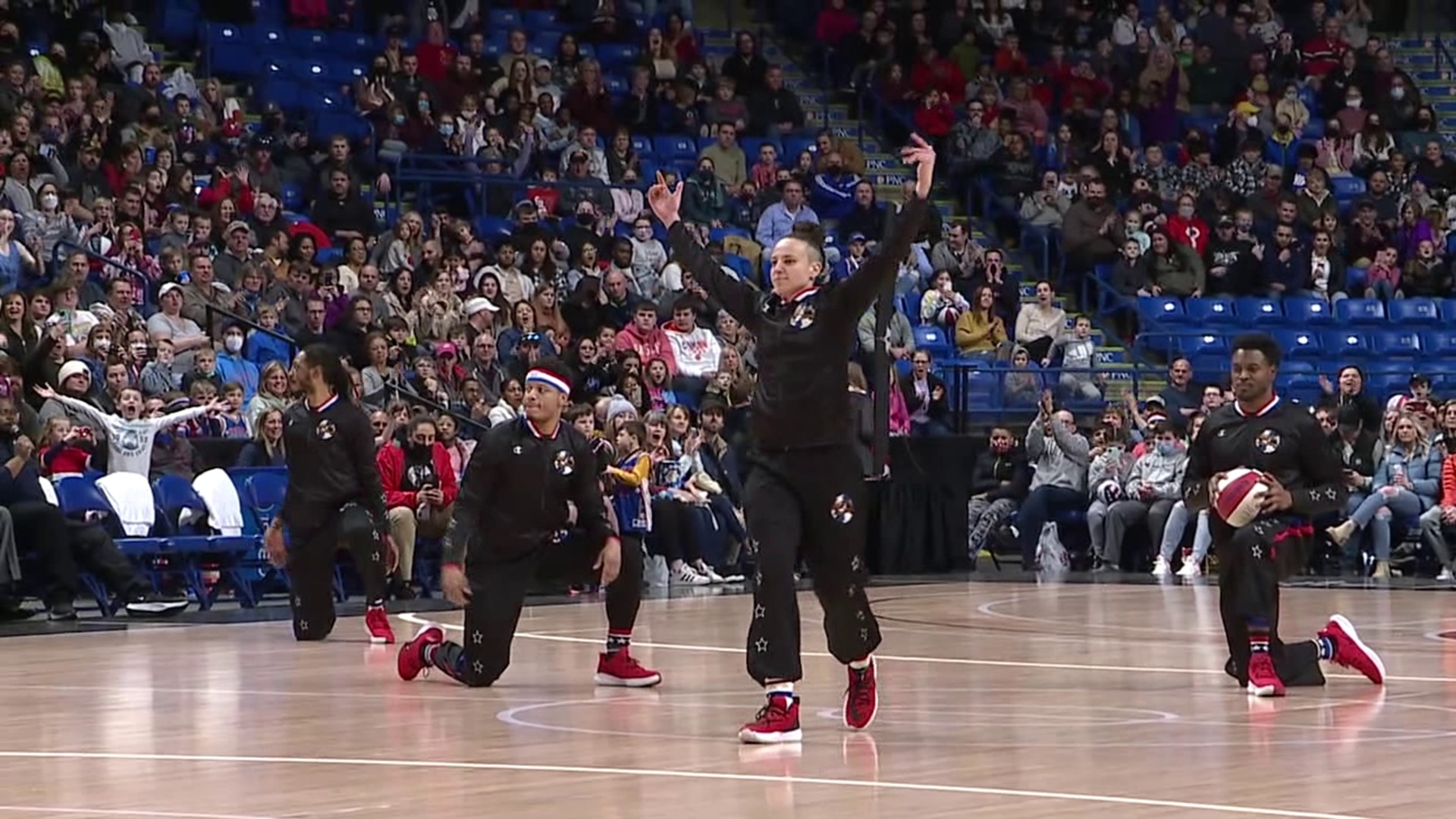 The Harlem Globetrotters made a stop in Wilkes-Barre Township on Saturday with a local on their roster.