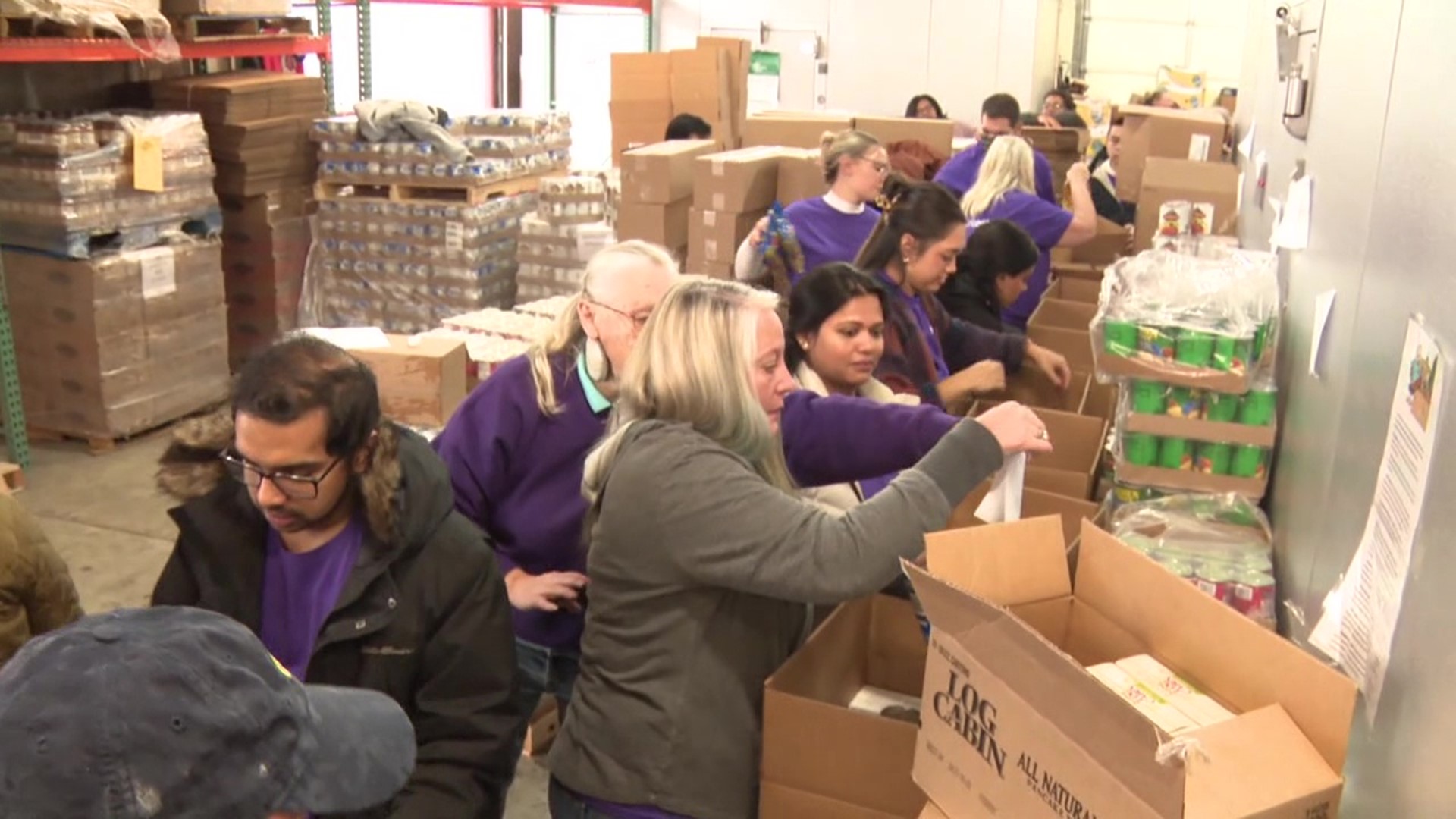 The East Stroudsburg Salvation Army packed up holiday meal boxes on Tuesday ahead of their busy distribution day.