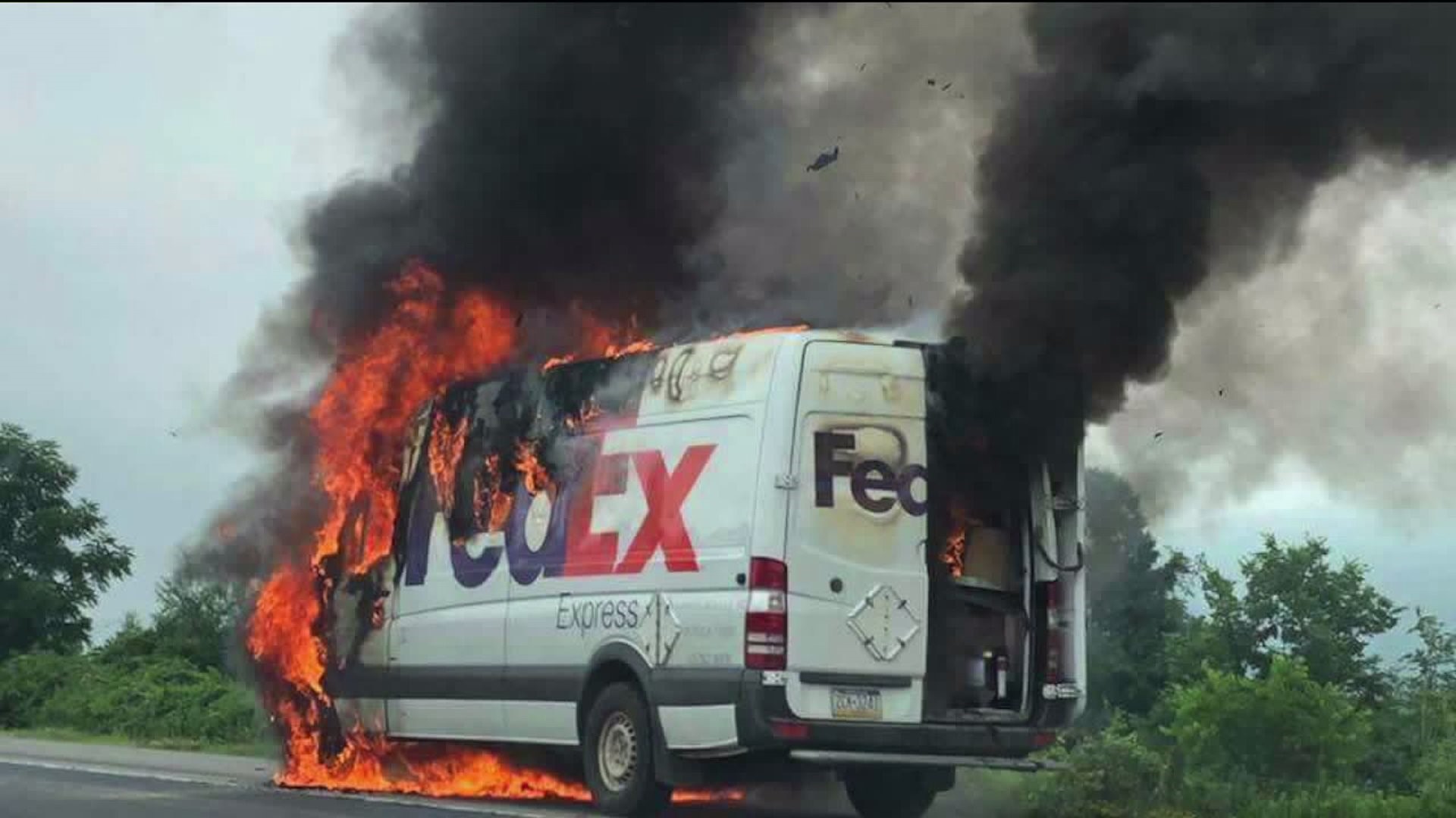 FedEx Van Fire in Lycoming County