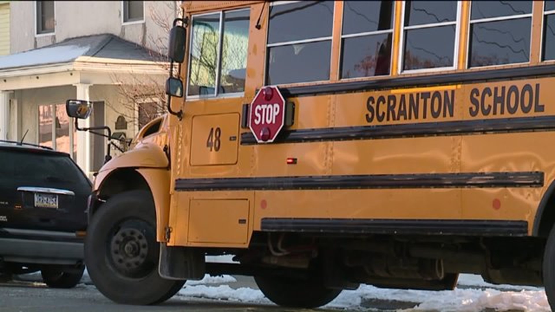 School Bus, Car Crash in Scranton