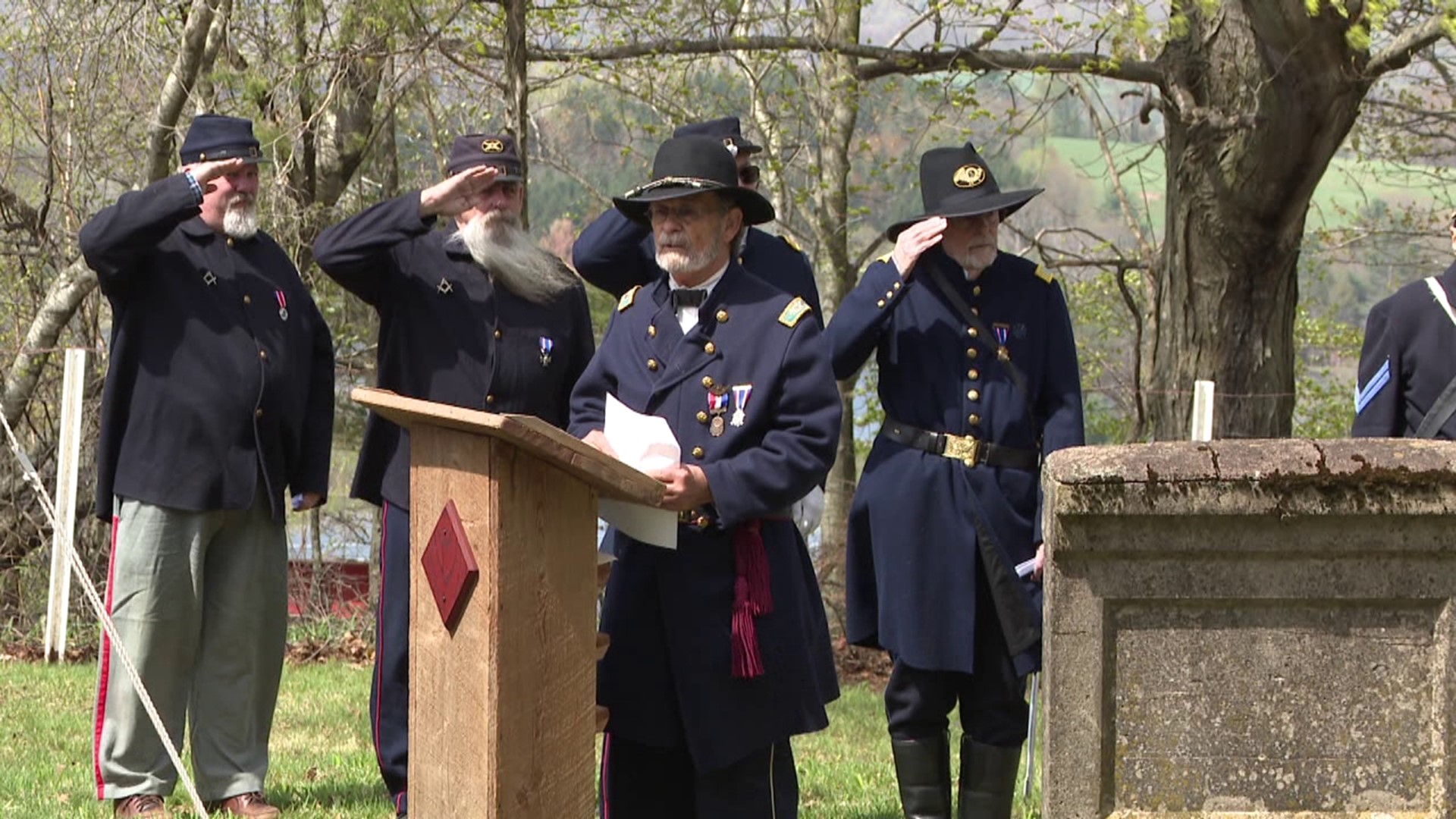 A community gathered to honor Private John Horton Teetor, the last Civil War veteran in Bradford County.