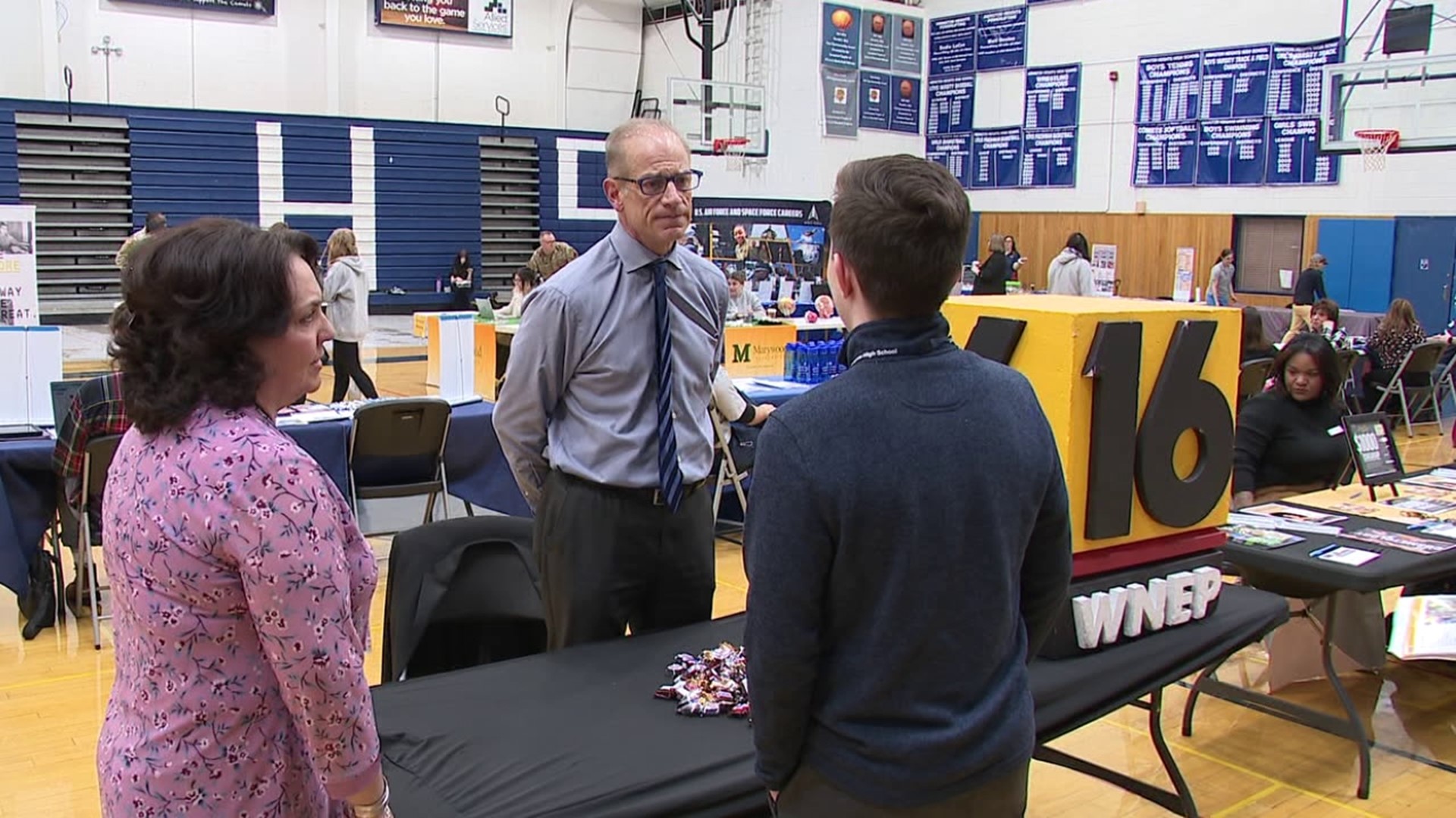 Students were able to connect for career opportunities at a career fair in Clarks Summit on Thursday.