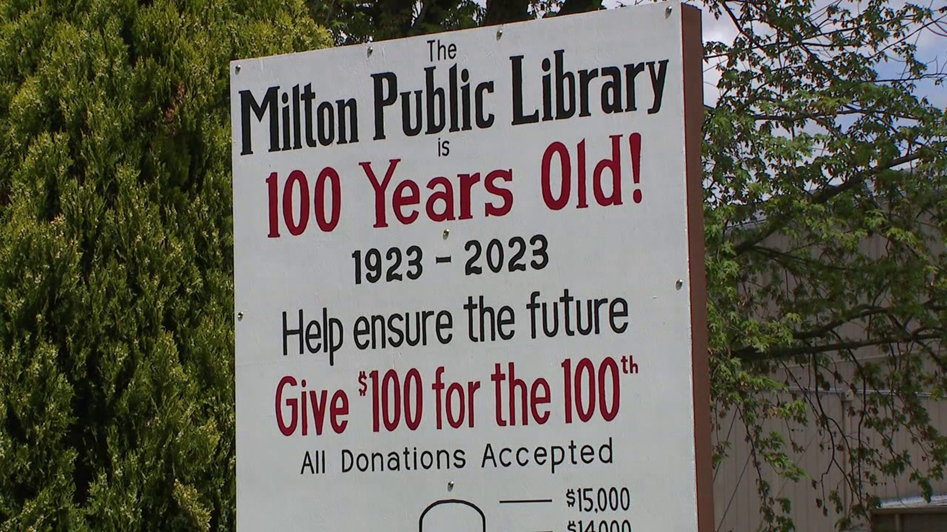 The Milton Public Library is trying to raise $100,000 in honor of its 100th-year milestone.