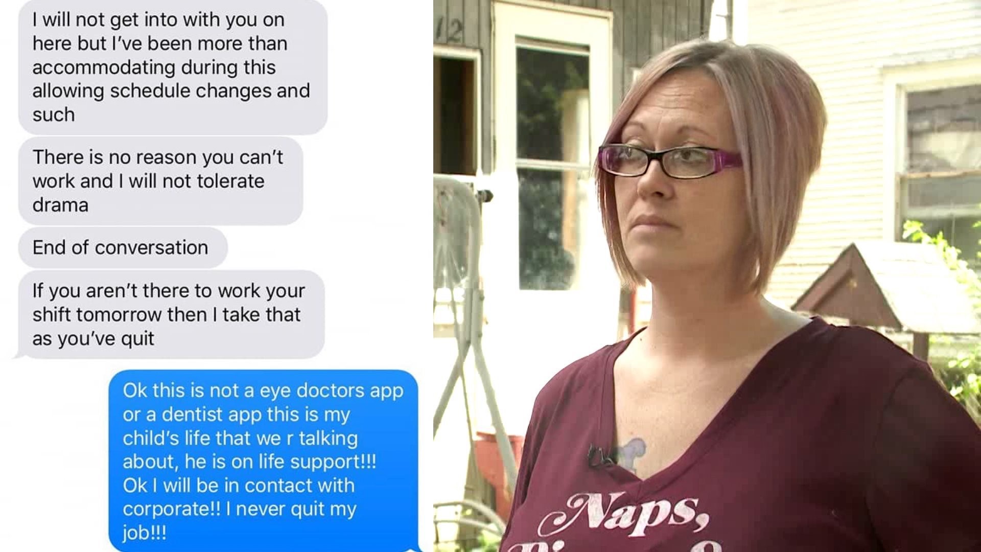 Manager Fired Over Heartless Text Messages to Worker With Child on Life ...