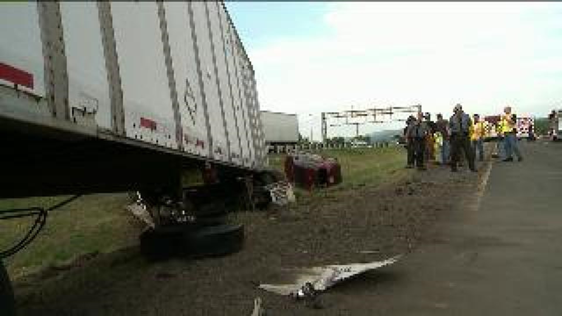 Tractor-Trailer Crash on Interstate 81, Car Flips Over
