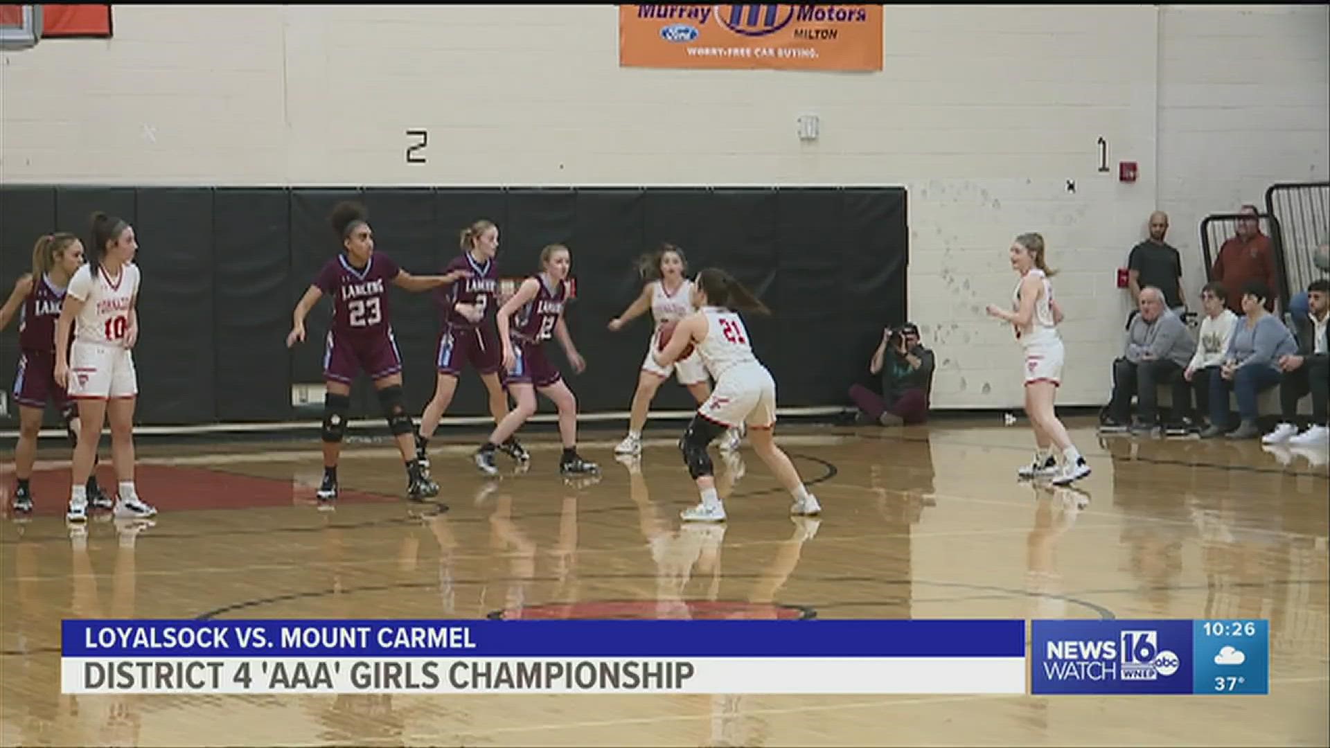 Mount Carmel girls wins their 11th district title in 13 season beating the Lady Lancers 37-32