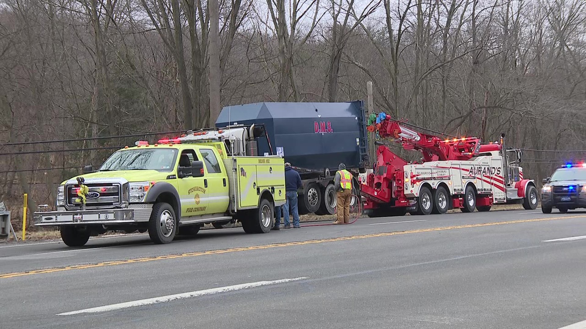 It happened around 5 a.m. on Tuesday on the southbound lanes of Route 61 near Elysburg.