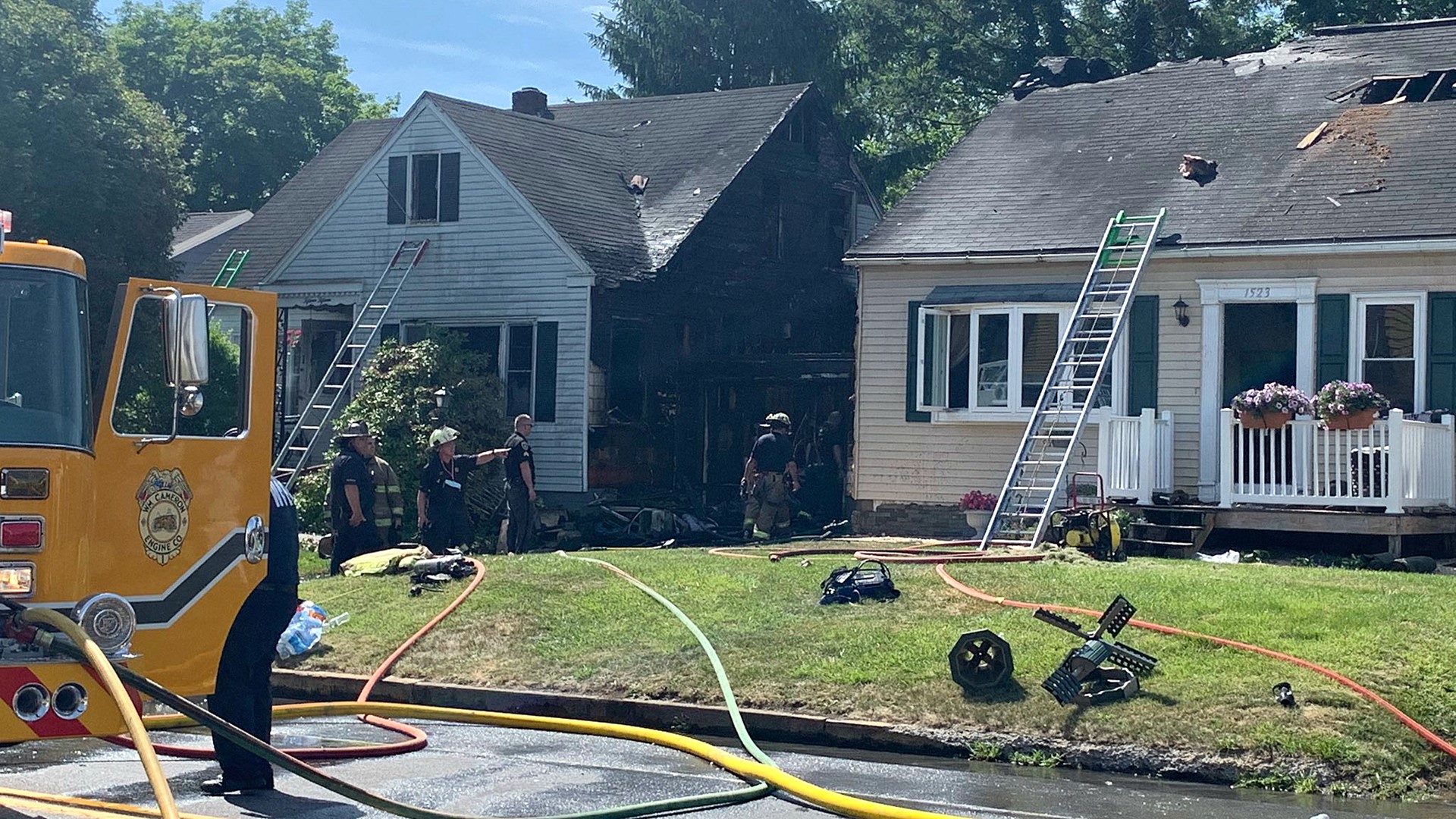 Flames Damage Homes Near Lewisburg 