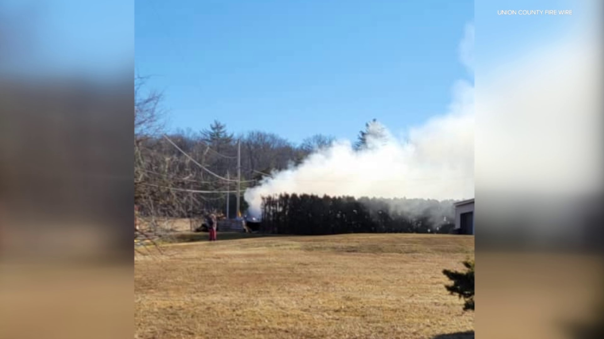 The fire started just before 3 p.m. Monday at a garage in East Buffalo Township near Lewisburg.