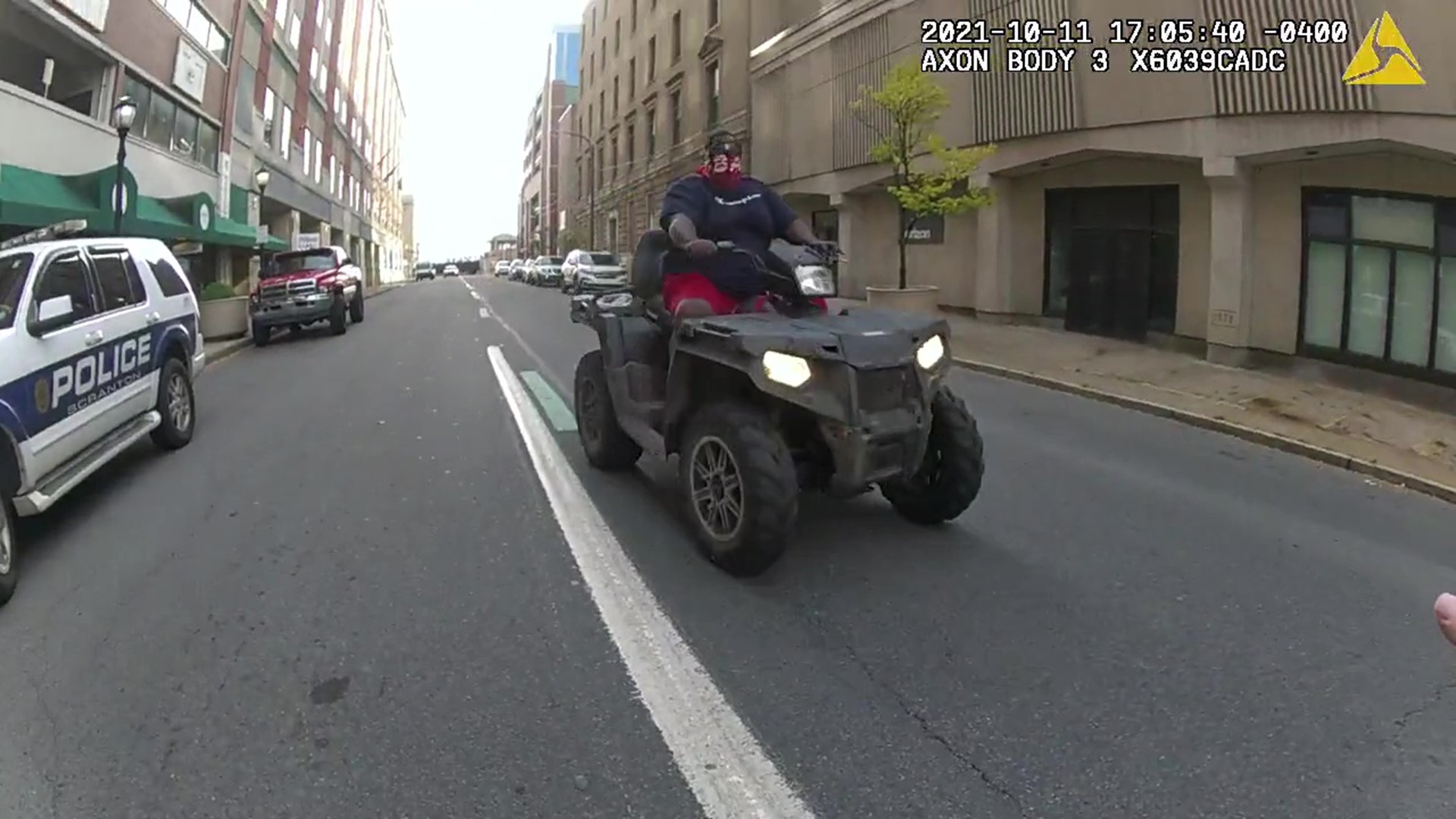 The man who nearly hit a police officer while riding an ATV in Scranton back in October has been sentenced.