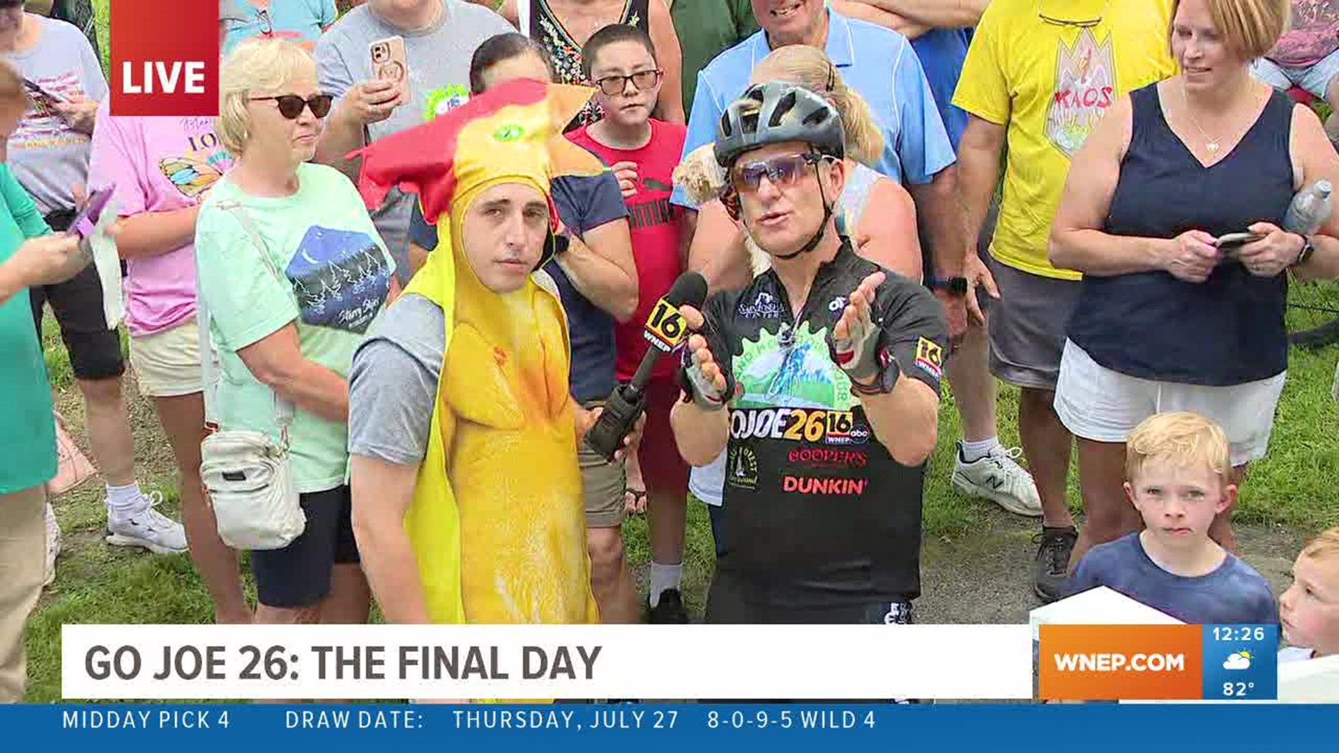 Joe Snedeker's two-wheel journey through our area comes down the home stretch as he heads toward the St. Joseph's Festival in Lackawanna County.