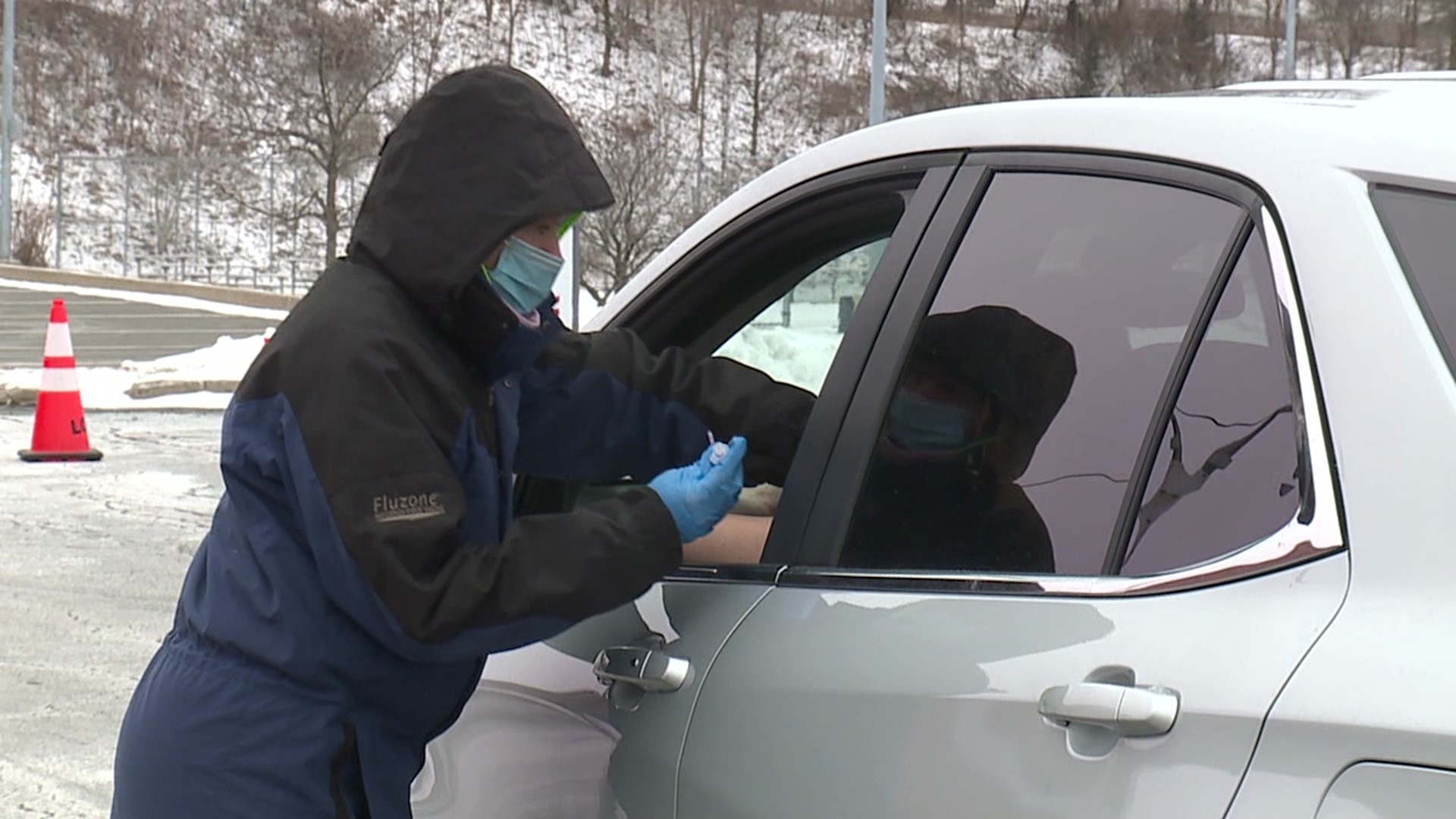 On Friday, the parking lot of Scranton High School was transformed into a drive-thru style vaccine clinic, organized by a local pharmacy.