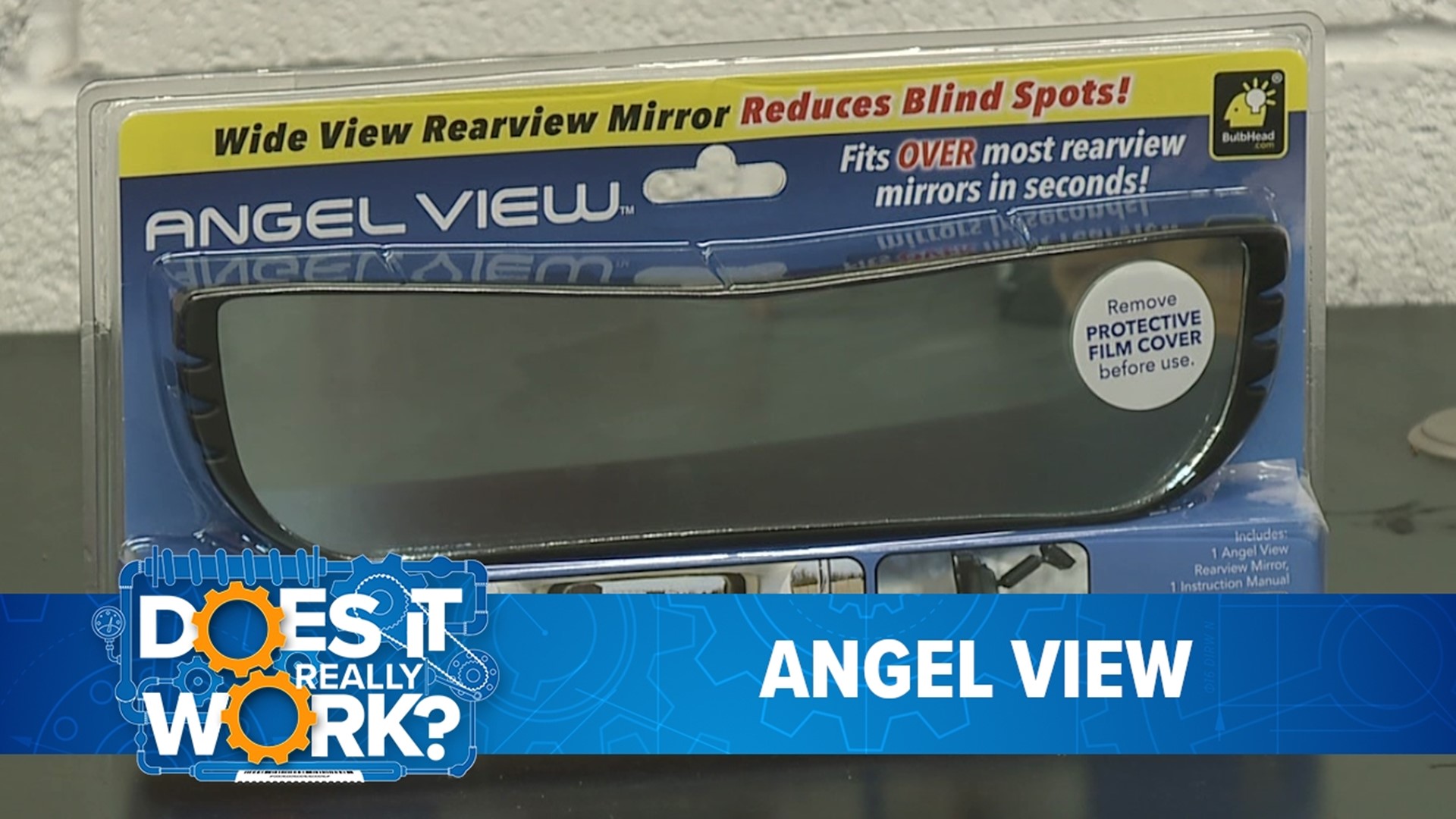 Inspired by race car drivers, Angel View uses wide-angle technology to give you a panoramic view of what's behind you.