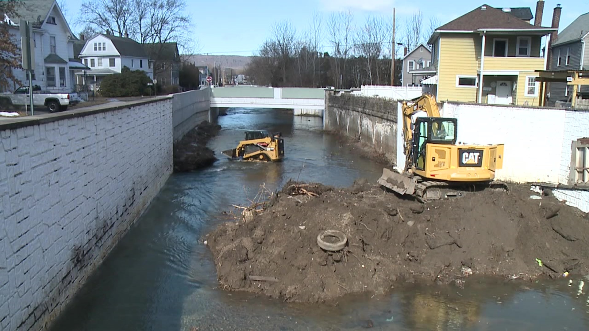 Officials cleared the creek of logs, broken trees, and other debris from Solomon Creek.