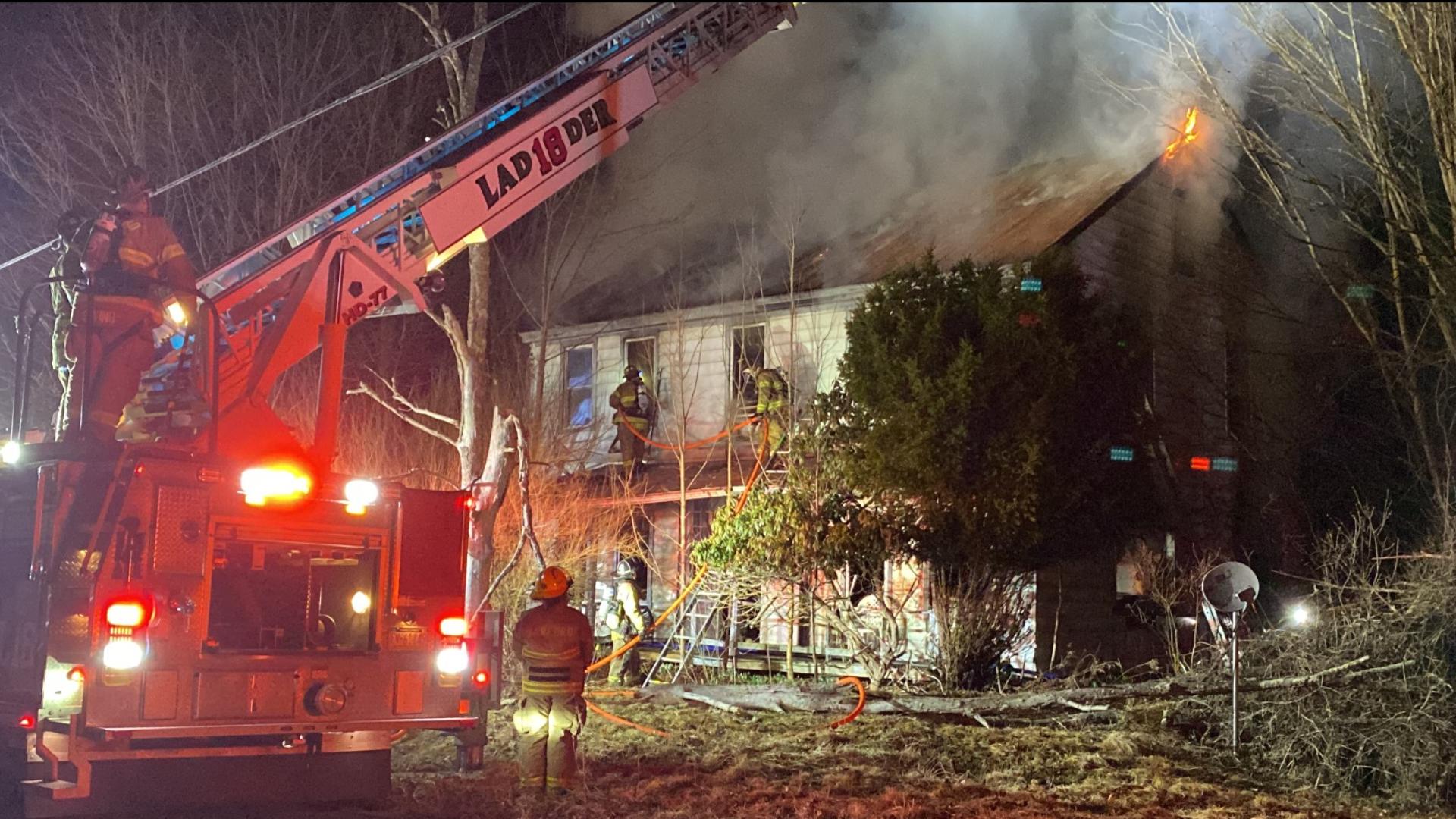 Crews were on the scene of a house fire for over three hours on Saturday night along Creek Road in Harford Township.