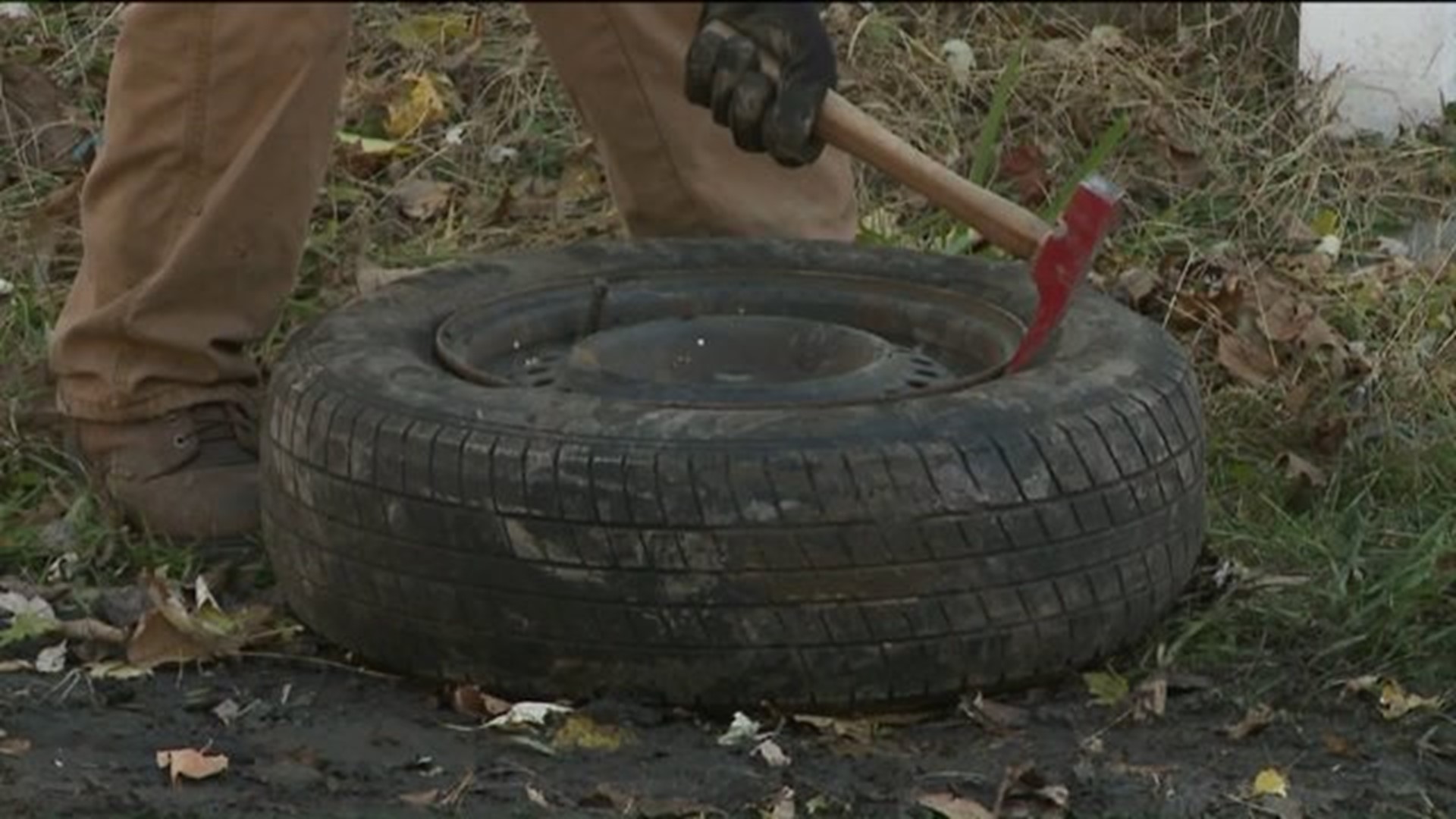 Illegal Tire Dump Cleaned Up in Scranton