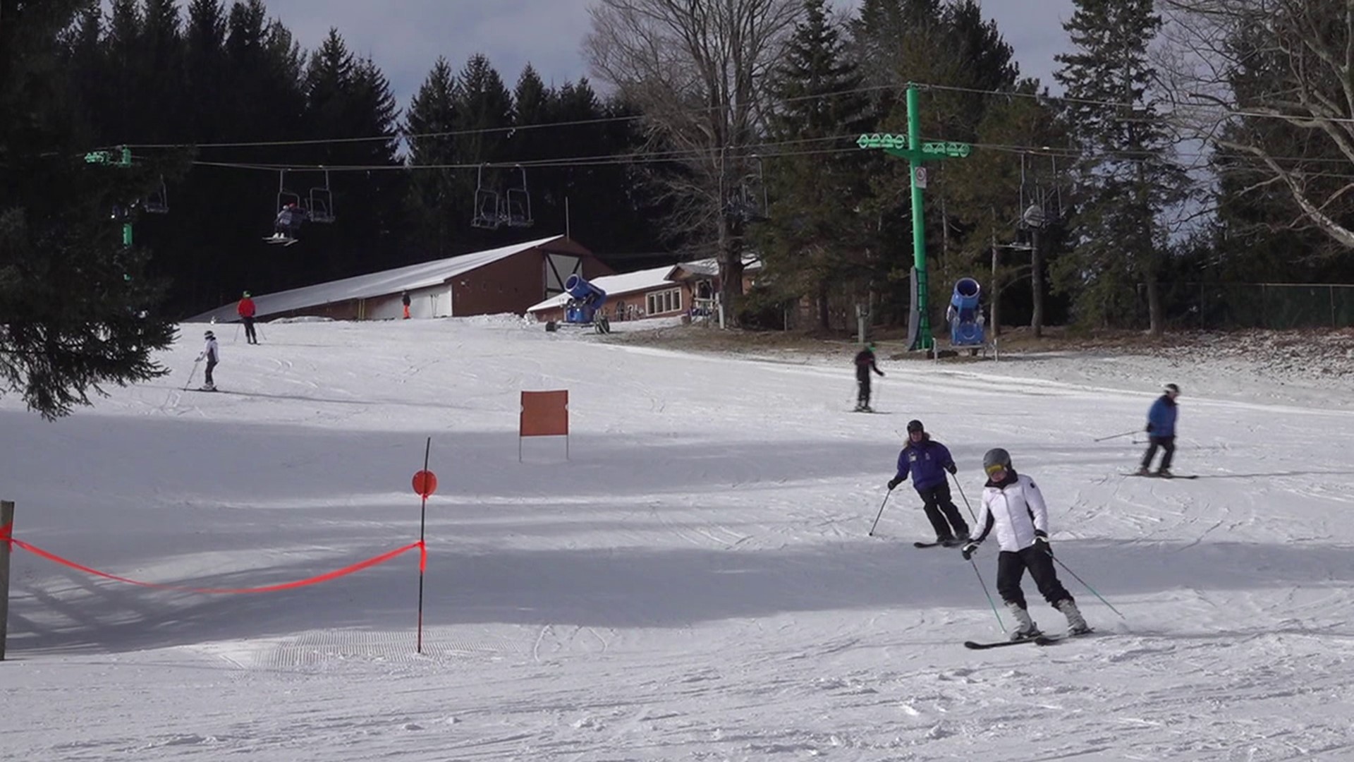 People taking full advantage of the holiday by hitting on the slopes.