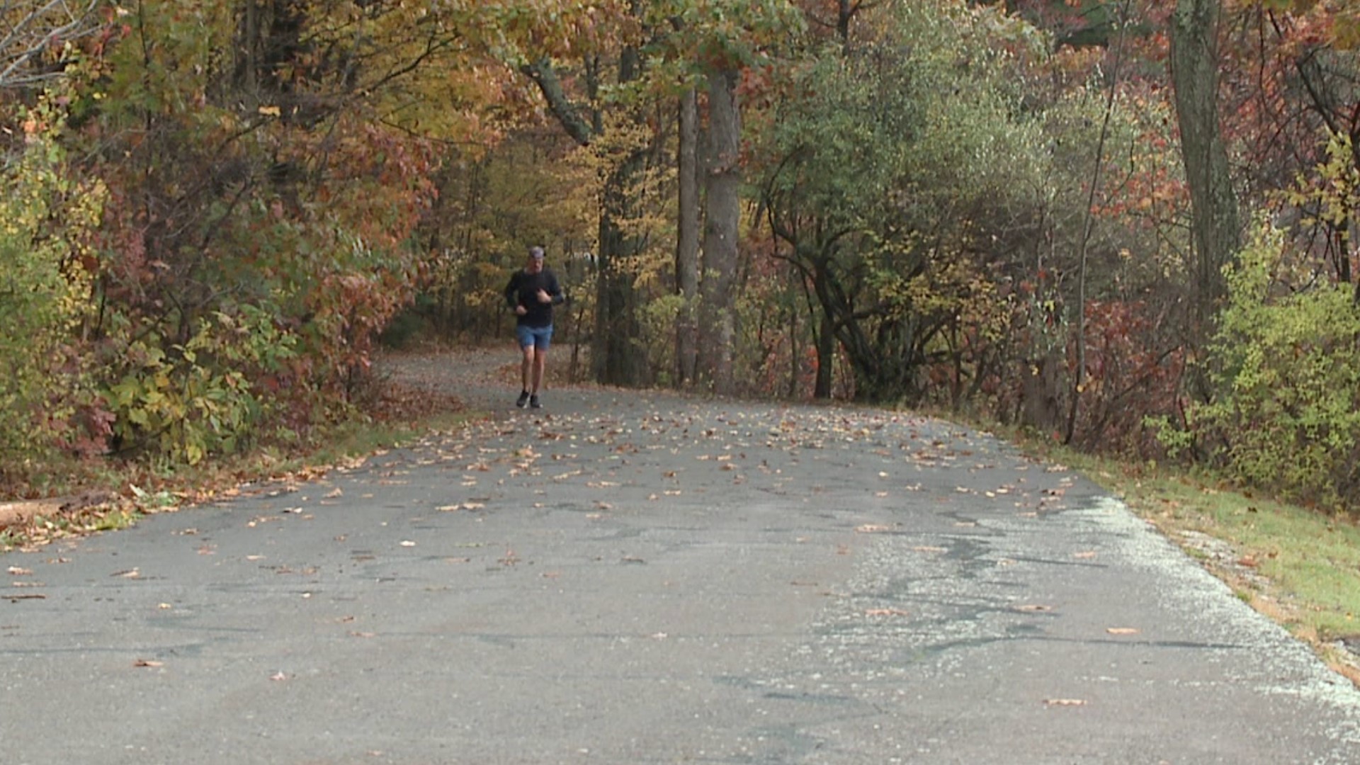 The trail at Lake Scranton was closed Friday evening due to downed trees.