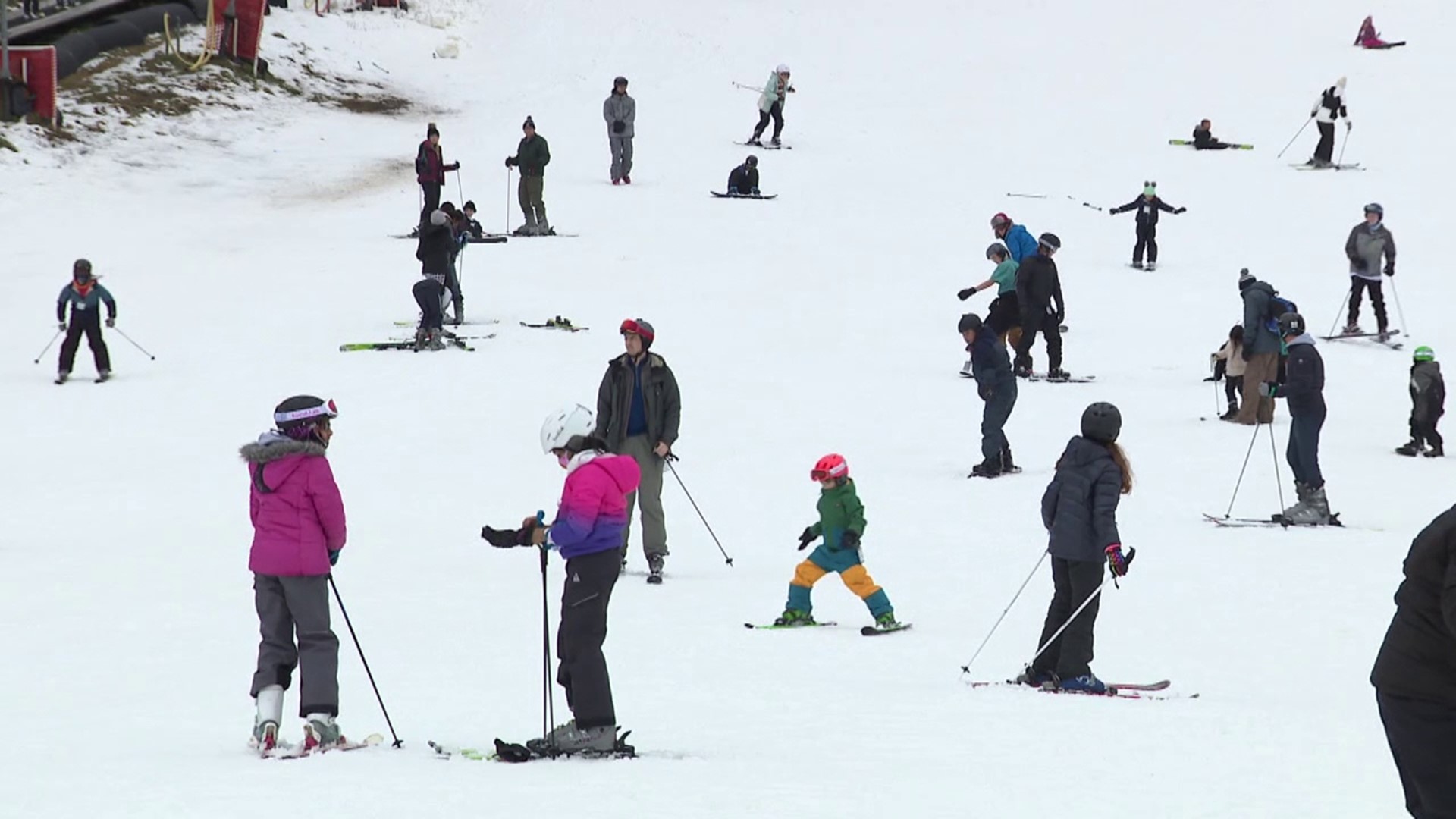 The ski resort in Monroe County was bustling with people ready to hit the snowy slopes.
