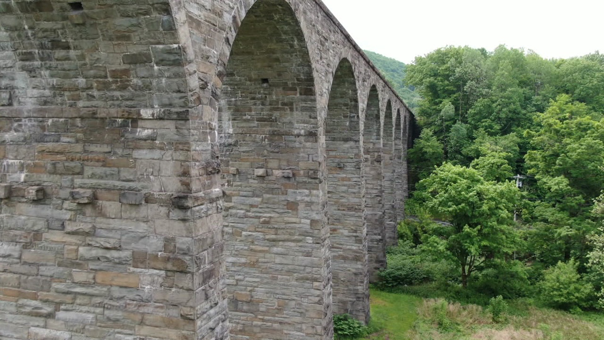 Newswatch 16's Jon Meyer and Skycam 16 take a look at the landmark railroad bridge in Susquehanna County.