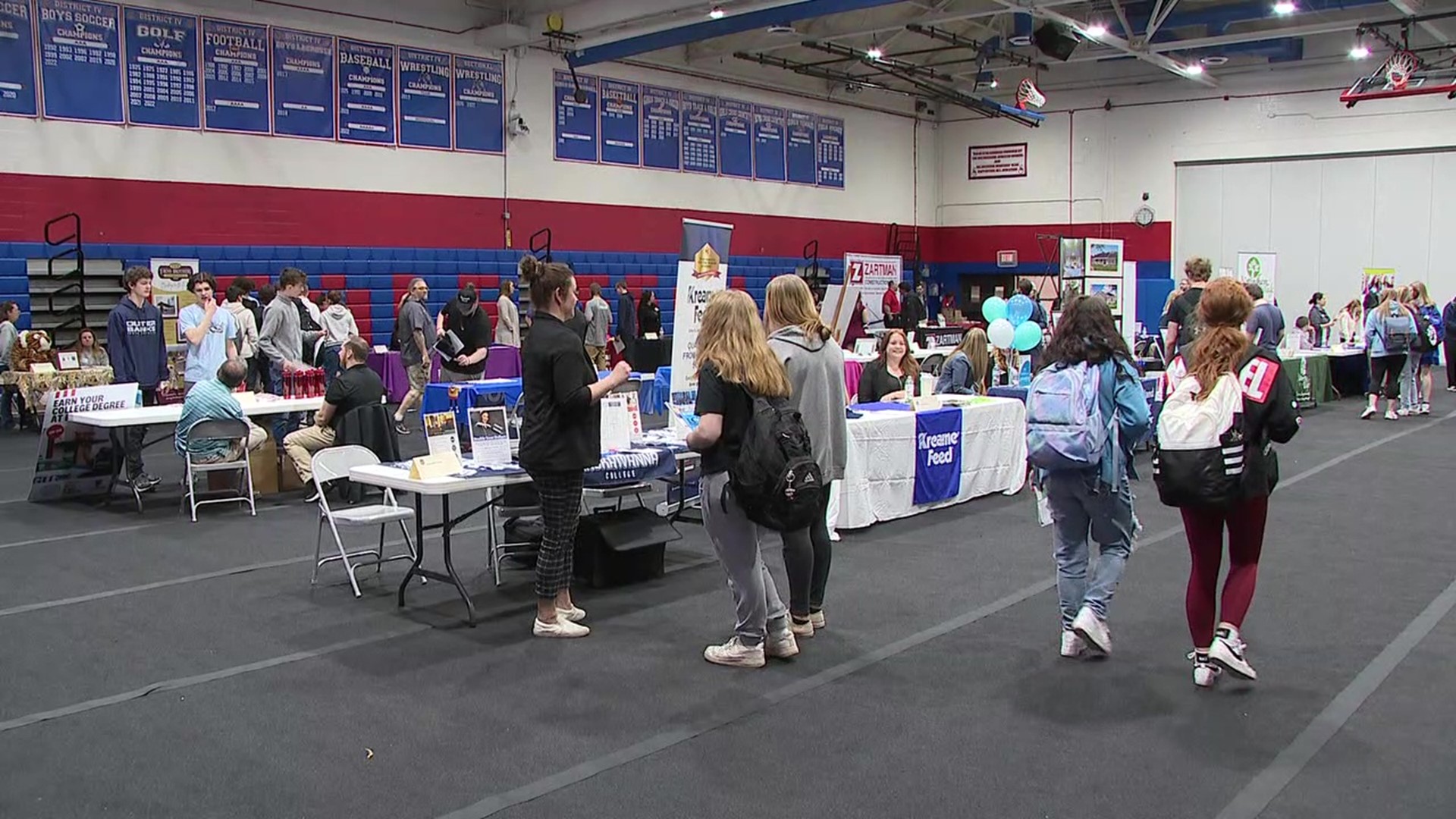 Students got a look at the world of employment inside the gymnasium at Selinsgrove Area High School on Tuesday.