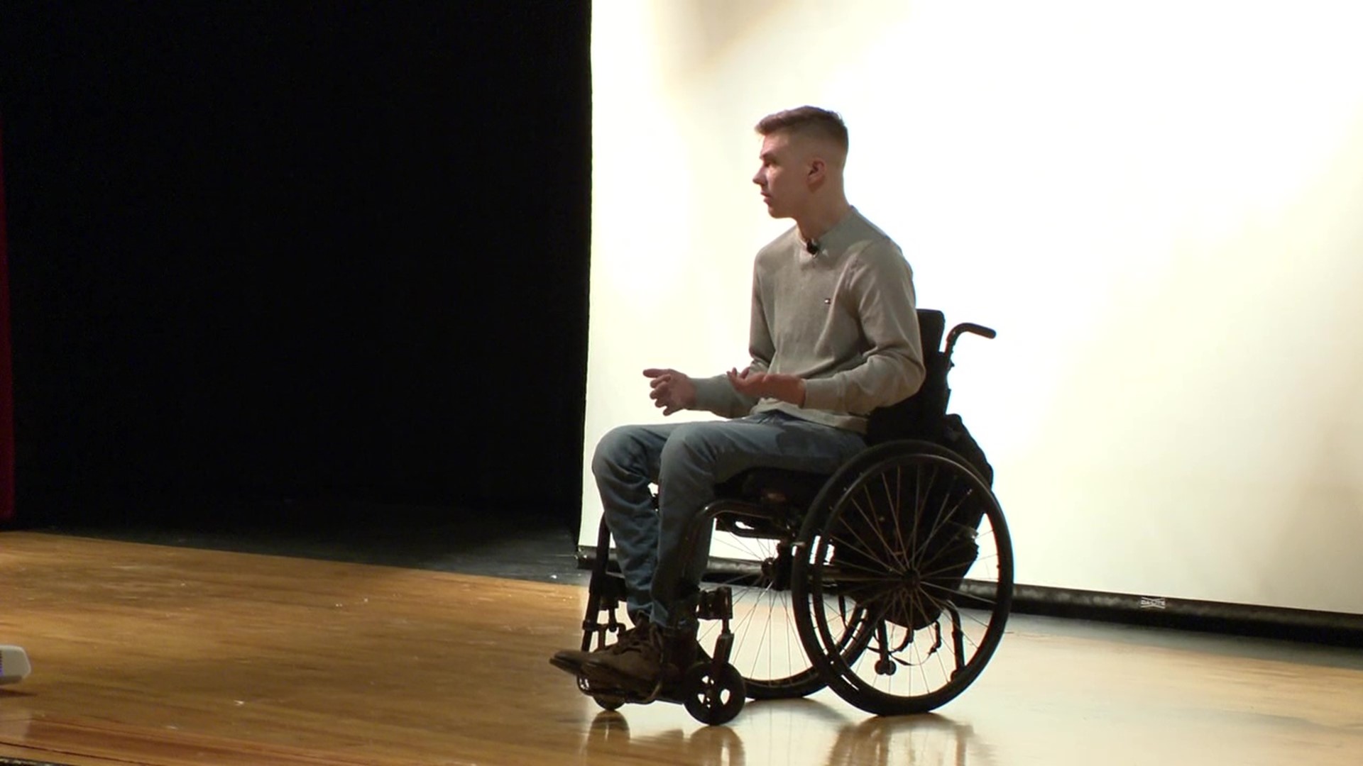 Newswatch 16's Nikki Krize shows us how Leiby is now talking to others about his road to recovery after a traumatic injury on the field.