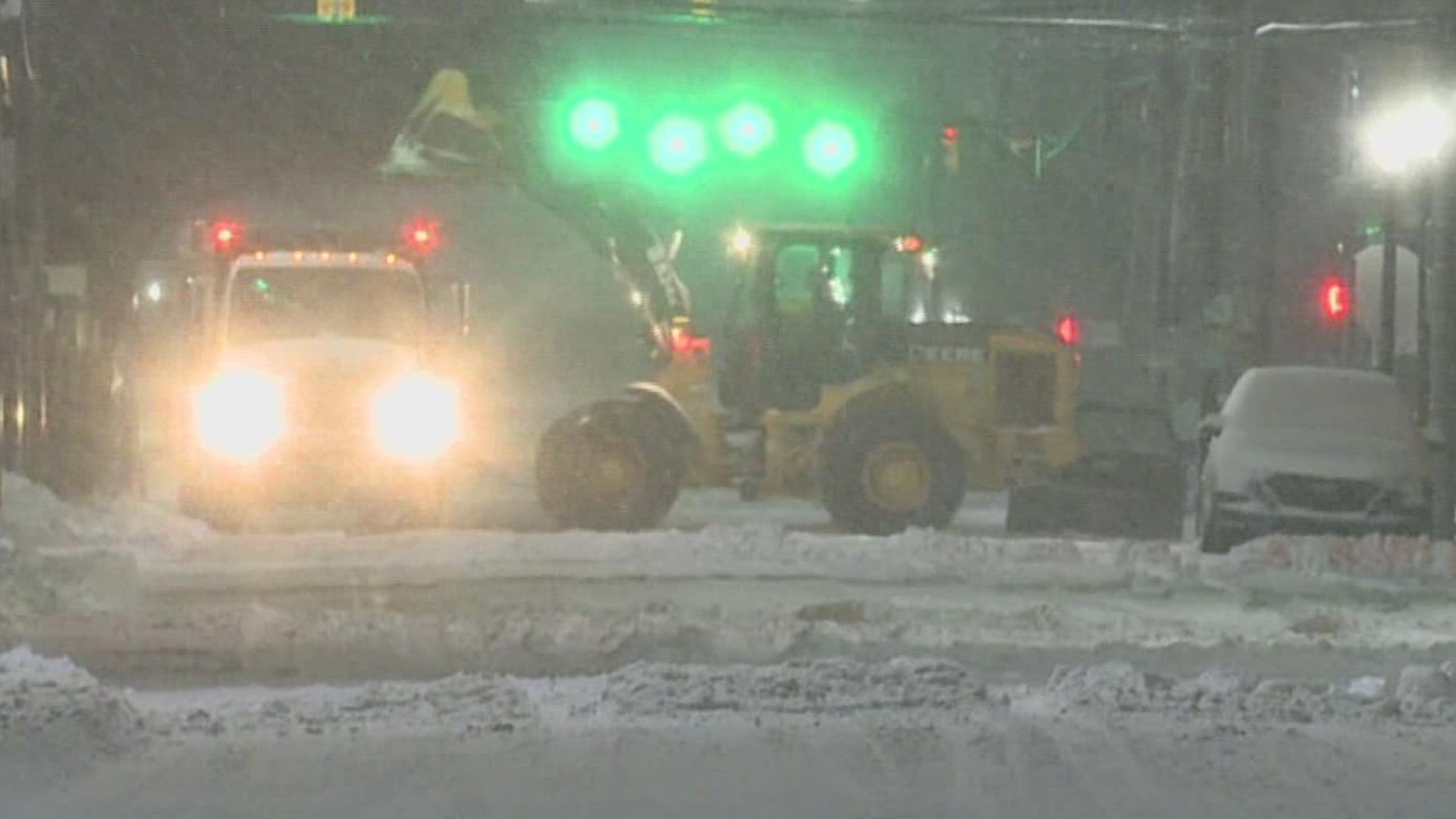 Plows were out early Monday morning clearing many roads and highways in Lackawanna County.