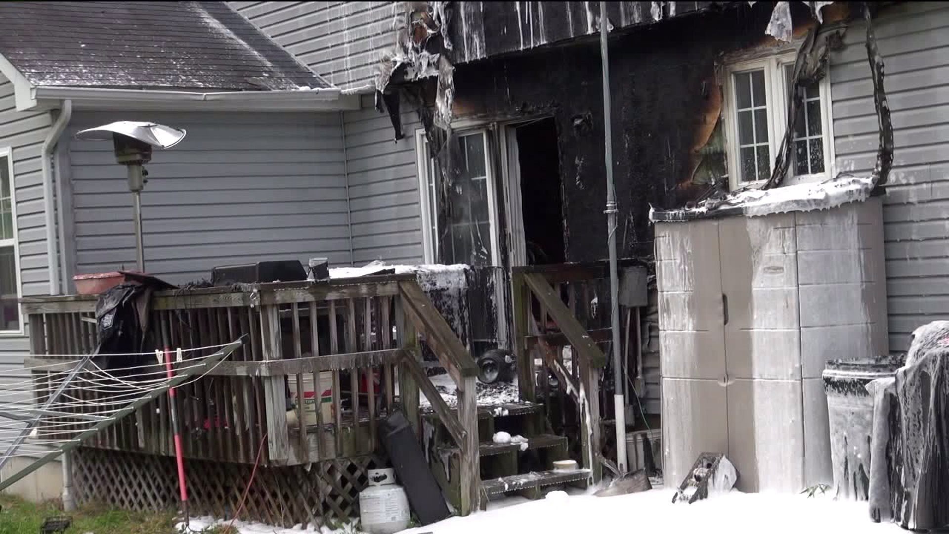 Home Damaged by Flames in Monroe County