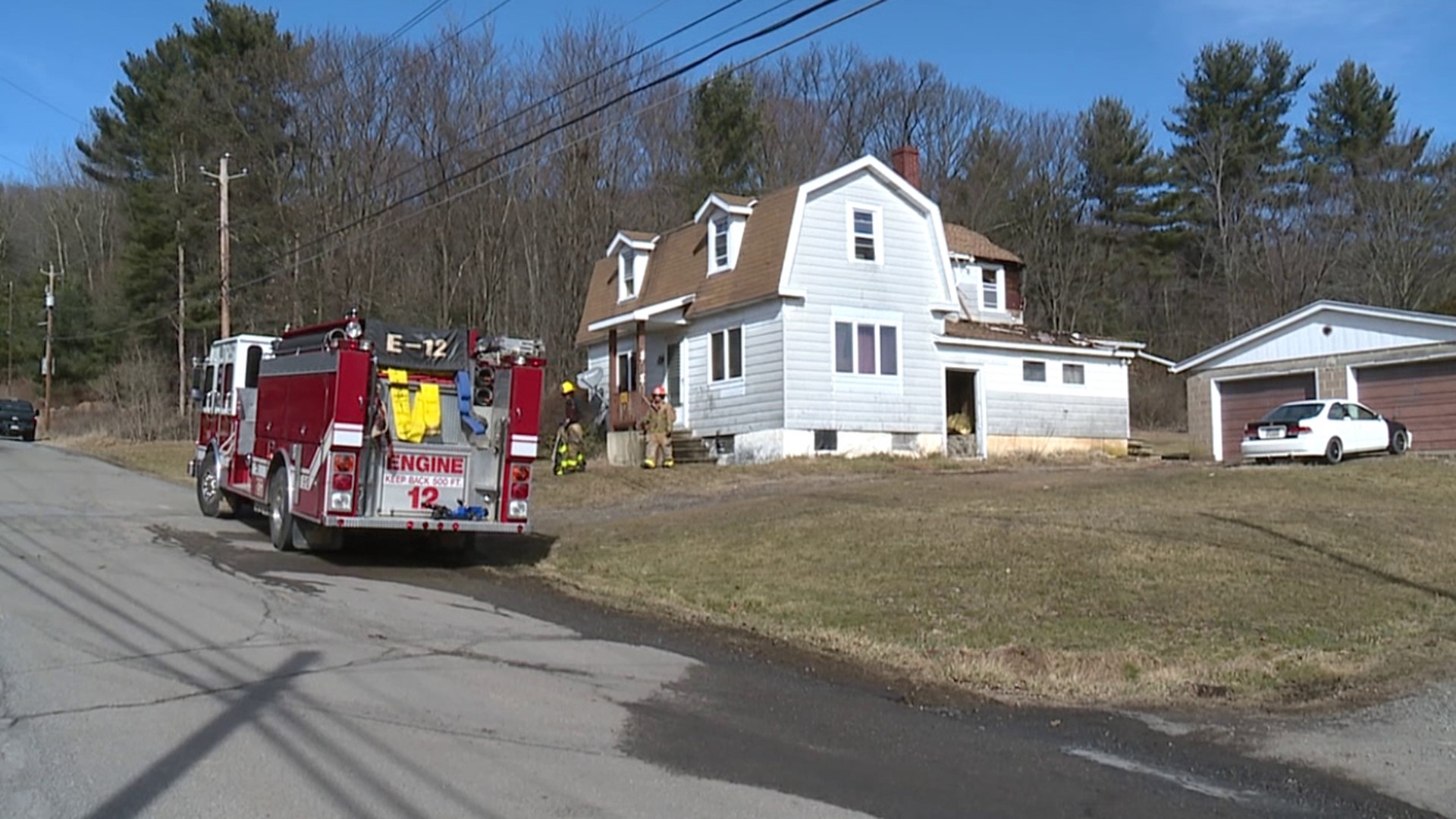 Flames broke out around 10:30 a.m. Monday morning along Old Boston Road in Sugarloaf Township.