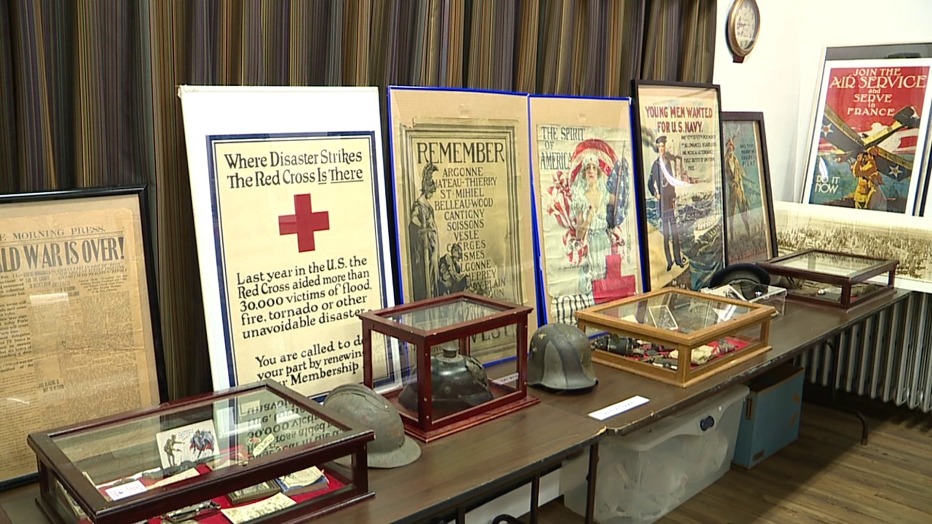 Turbotville Community Hall turned 100 this year.
The building is filled this week with memorabilia from World War I.