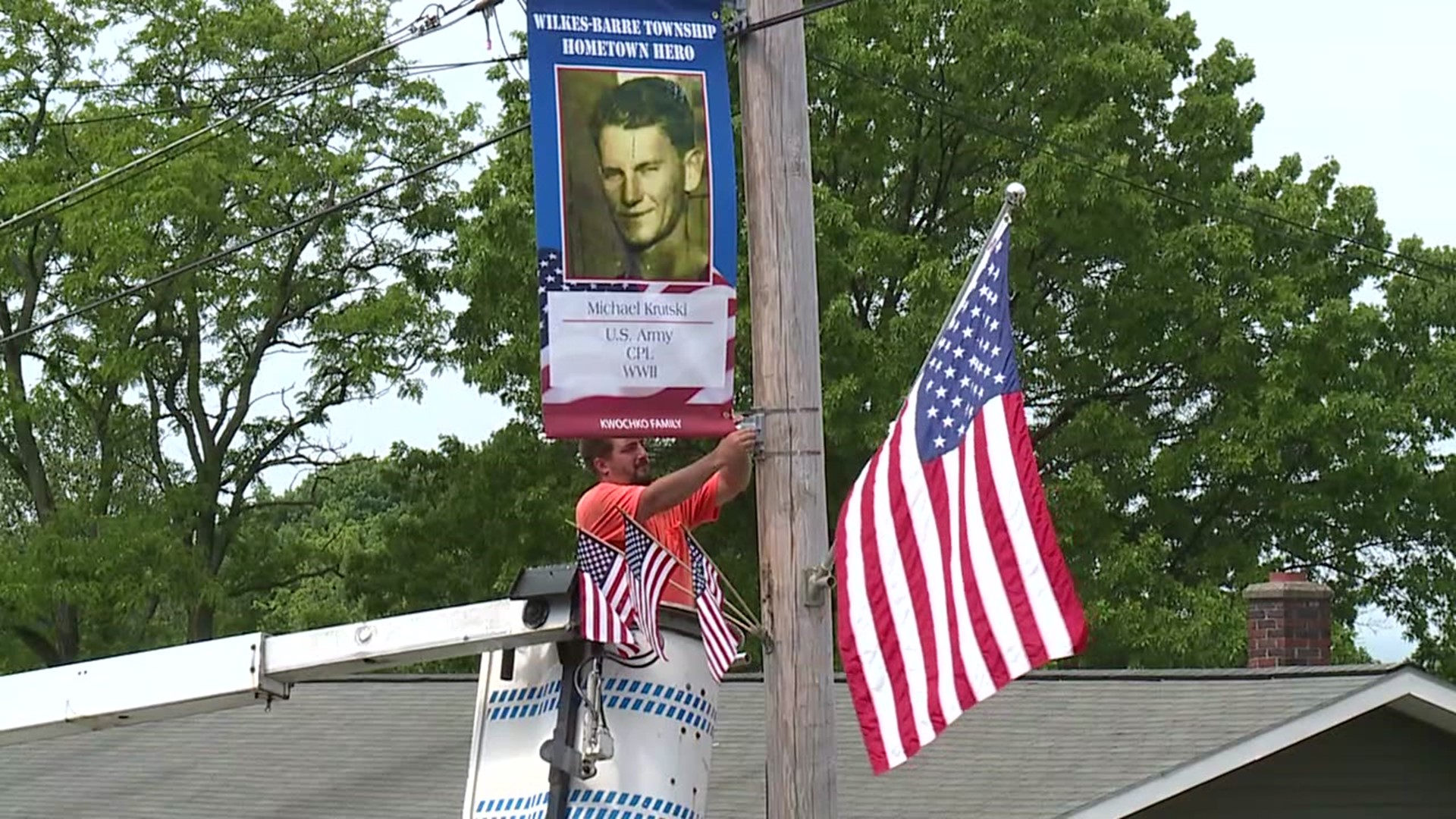 American Legion Post 815 placed 165 banners on poles in Wilkes-Barre Township.