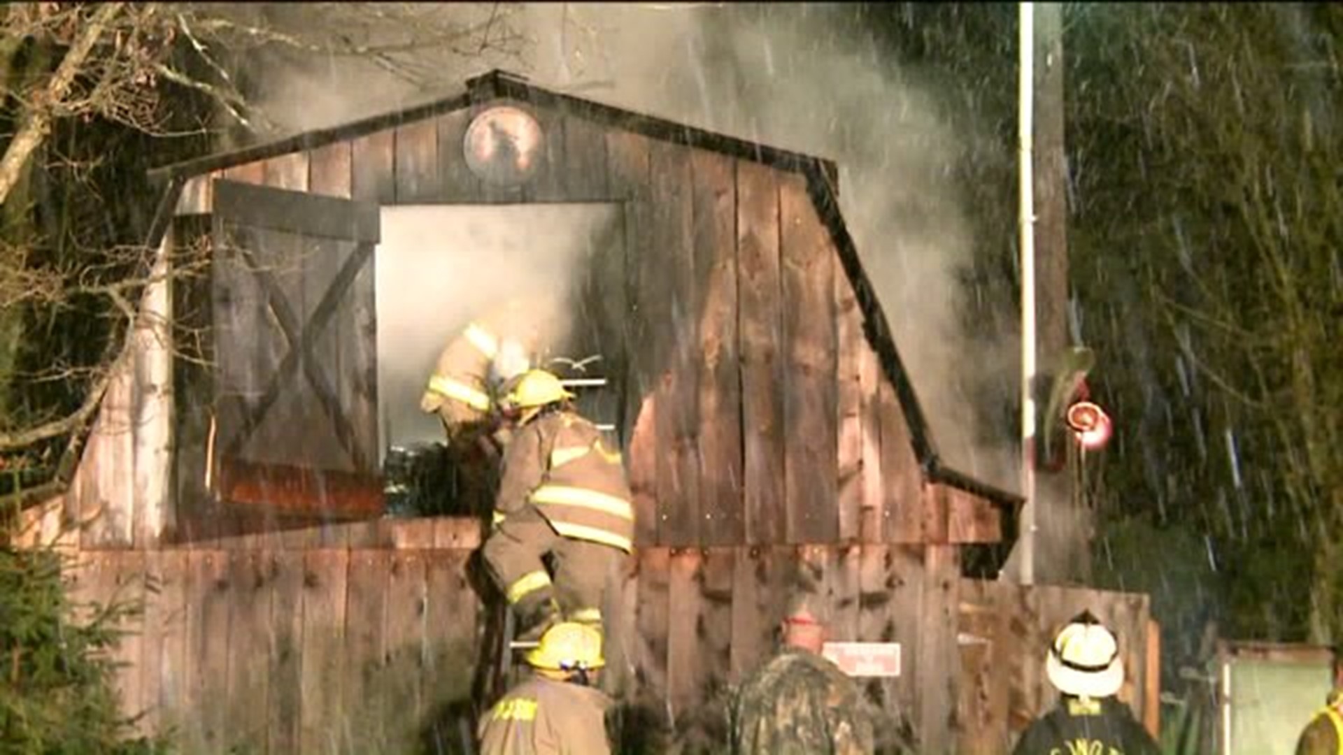 Barn Gutted by Fire in Monroe County